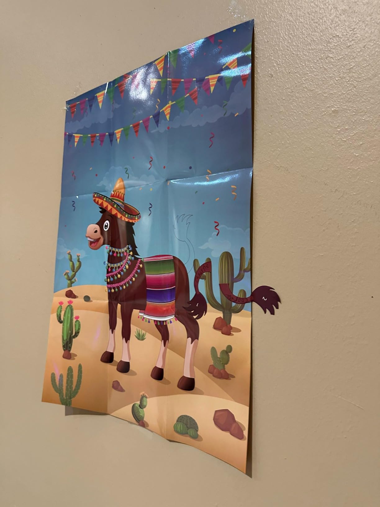 Hxezoc Pin The Tail On The Donkey Party Game with 50 Pcs Tails Large Mexican Donkey Games Poster for Kids Birthday Party Carnival Fiesta Party Supplies customer photo 1