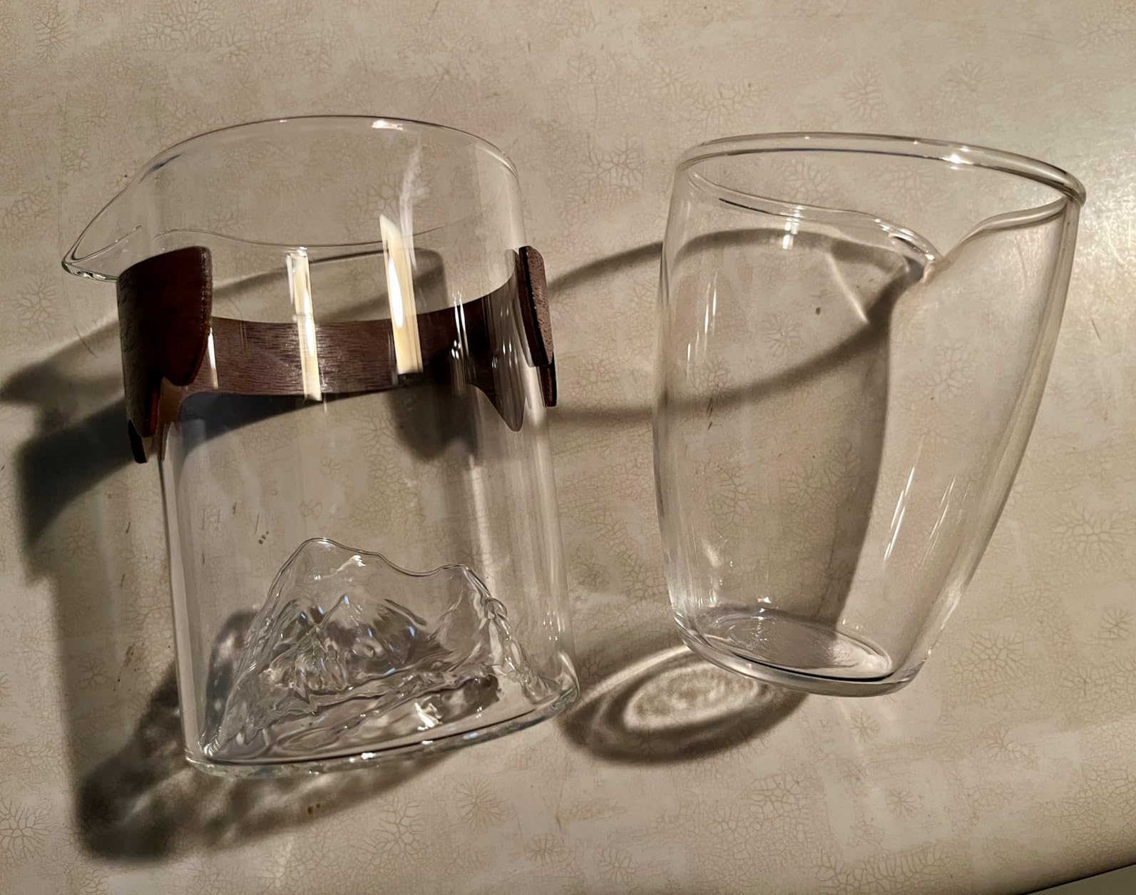 Glass Gong Dao Bei, Chinese Glass Teacup Cha Hai, Kung Fu Tea Fair Cup, Tea Serving Pitcher with Wooden Handle customer photo 2