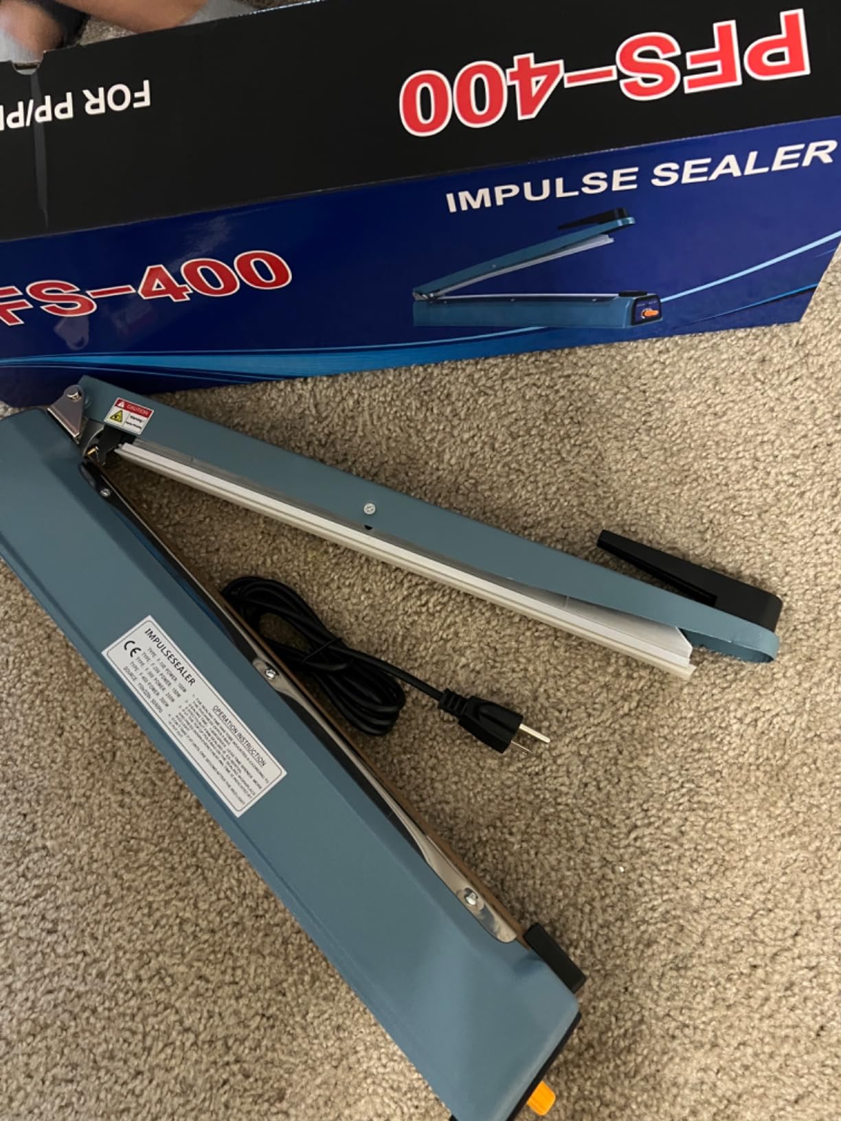Impulse Heat Sealer 16 Inch Mylar Bag Sealer Heat Seal Machine, 110v Manual Heat Sealer for Plastic/Poly/Cookie Bags, 8 Replacement Parts & Teflon Cloth Strip customer photo 2