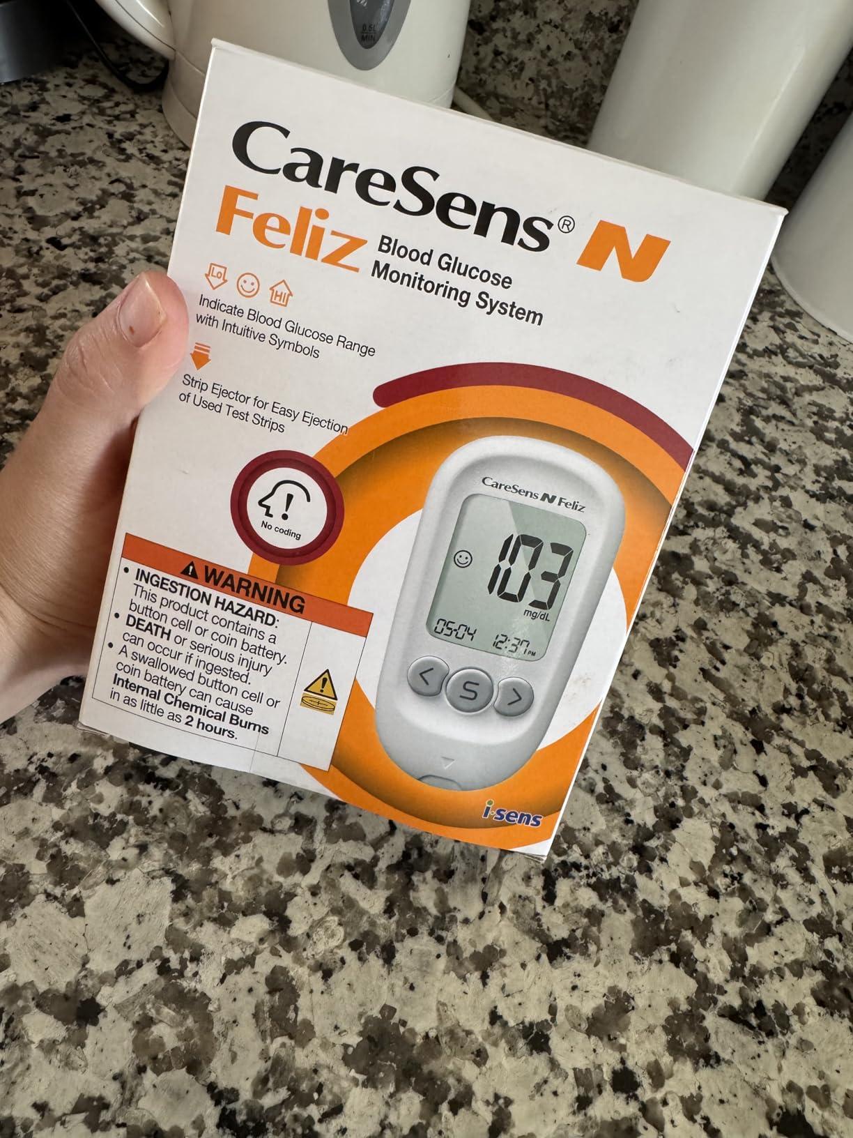 CareSens N Feliz Blood Glucose Monitoring Kit with 100 Blood Sugar Test Strips, 100 Lancets, 1 Blood Glucose Meter, 1 Lancing Device, 1 Control Solution, Travel Case for Diabetes Testing Kit for Personal Use customer photo 1