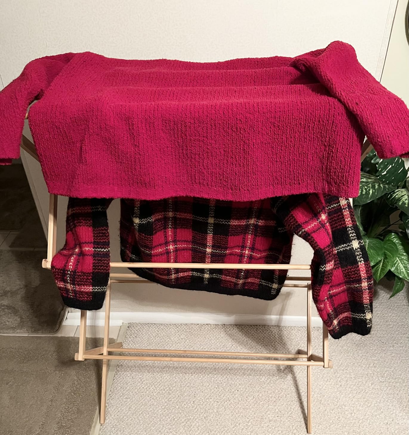 Honey-Can-Do Collapsible Bamboo Drying Rack - Sturdy & Foldable Laundry Drying Rack, Space-Saving & Portable Clothes Rack for Air-Drying Clothes, Towels, Blankets & Delicates, Indoor & Outdoor Use. customer photo 2