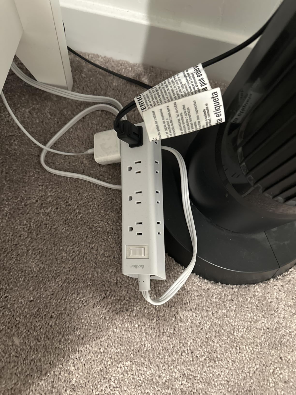 Flat Plug Power Strip, Ultra Thin Flat Extension Cord - Addtam 12 Widely AC 3 Sides Multiple Outlets, 5Ft, Wall Mount, Desk Charging Station for Home Office Dorm Room Essentials customer photo 1