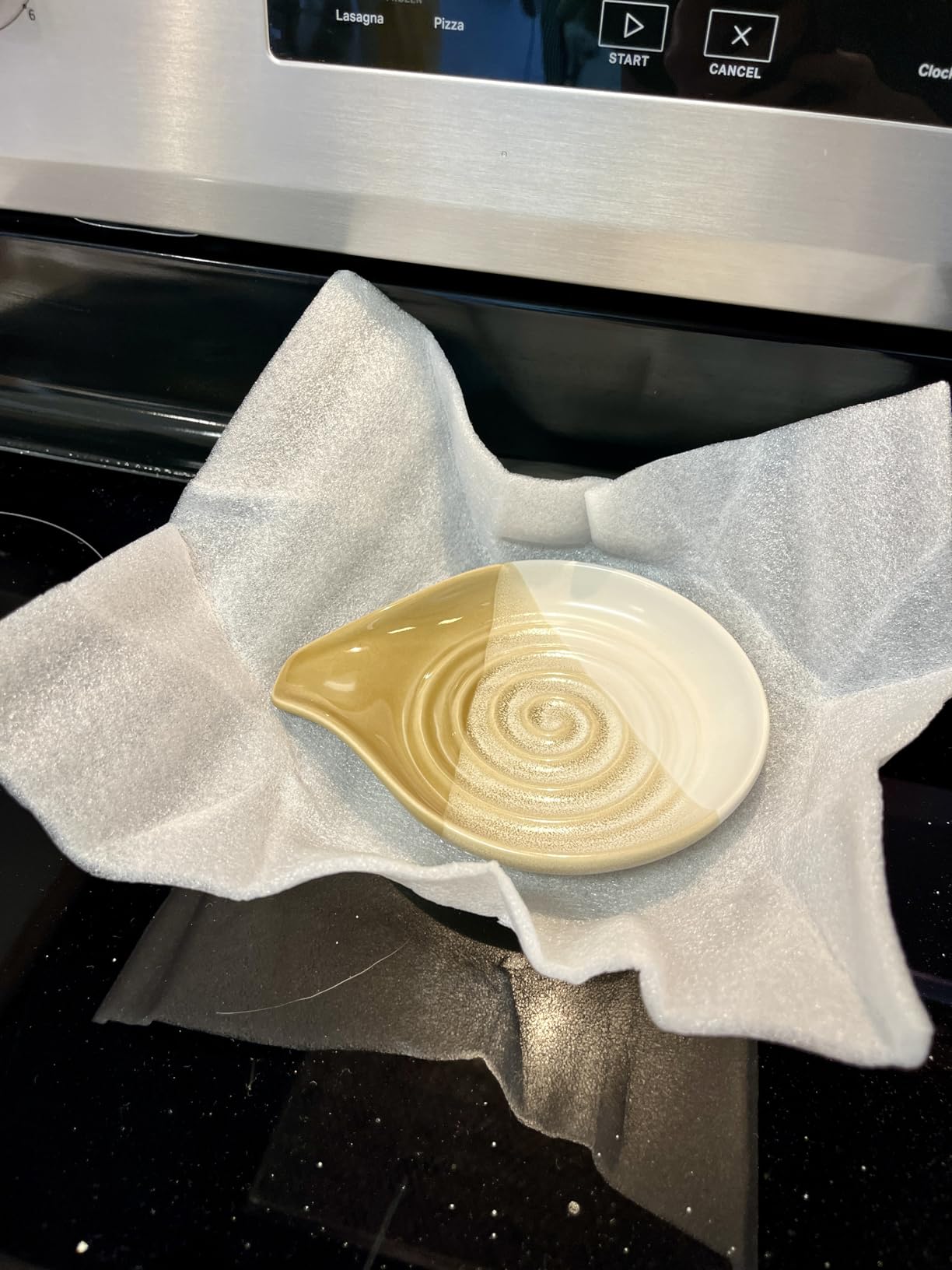 Spoon Rest, Large Ceramic Spoon Holder for Stove Top, Heat-Resistant Cooking Spoon Rest for Kitchen Counter Decor, 5 Inches (Gray) customer photo 2