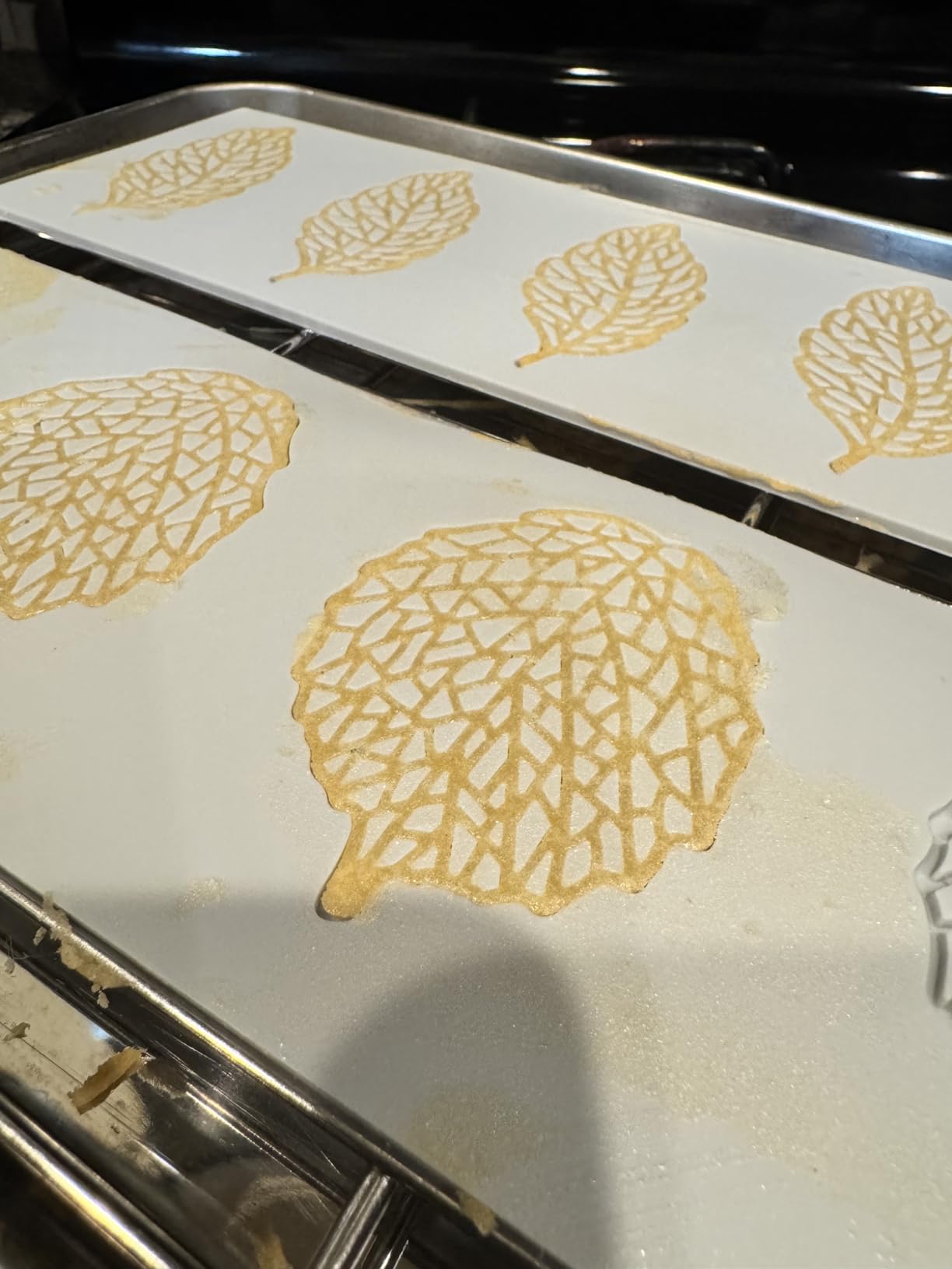 5PCS Leaf Molds Silicone Baking Fondant Tuile Molds, Hollow 3D Coral Branch Leaf Tuille Lace Silicone Cake Moulds, Polymer Clay Mold for Baking, Resin, Clay, Sugar Craft, Dessert Cake Decoration customer photo 2