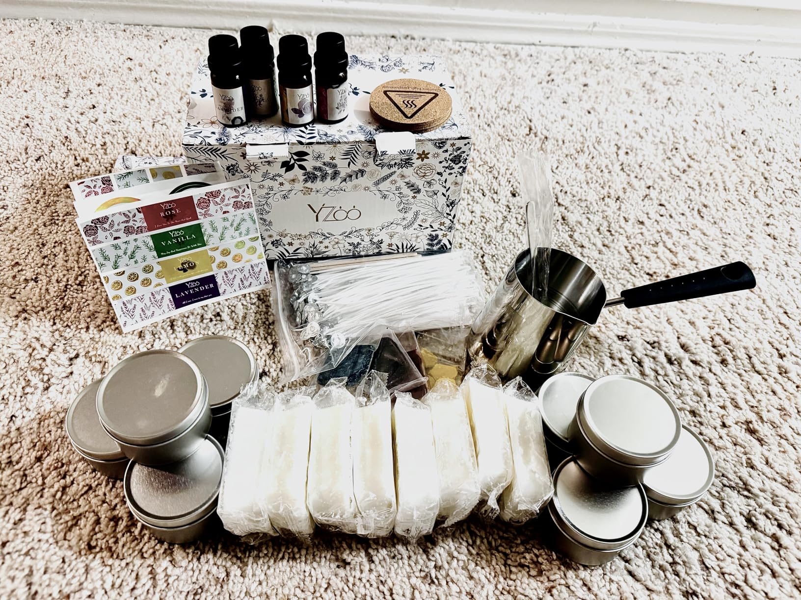 Complete Candle Making Kits for Adults Beginners, DIY Candle Making Supplies Include Soy Wax, Wax Melter, Scents, Dyes, Wicks, Wicks Sticker, Candle Tins & More-Full Candle Maker Set - Arts & Crafts Kits customer photo 1