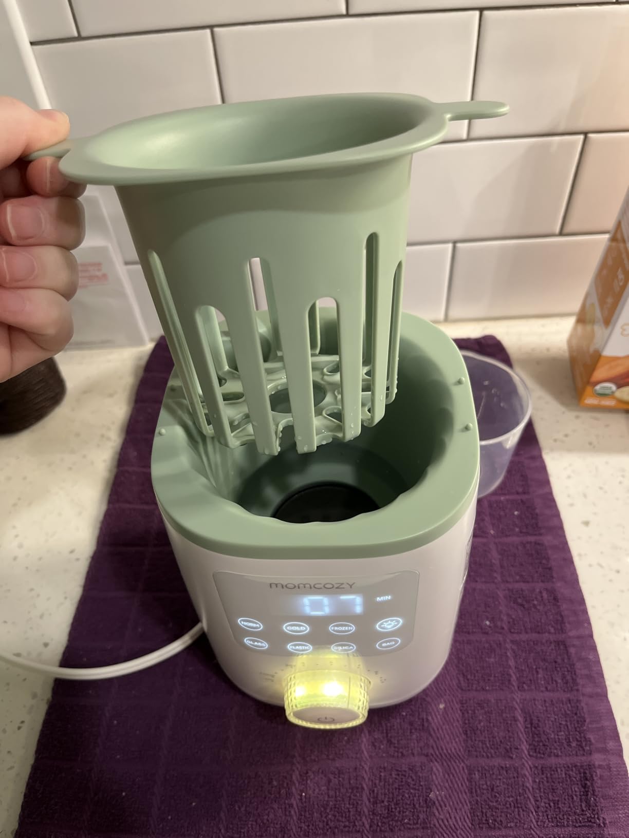 Momcozy Baby Bottle Warmer for Breast Milk Formula Food, Fullest Nutrients Preserved, Fast Heat, Night Light for Nighttime Breastfeeding, One-Touch Easy Use, Newborn Essentials Supplies Gift for Mom customer photo 2