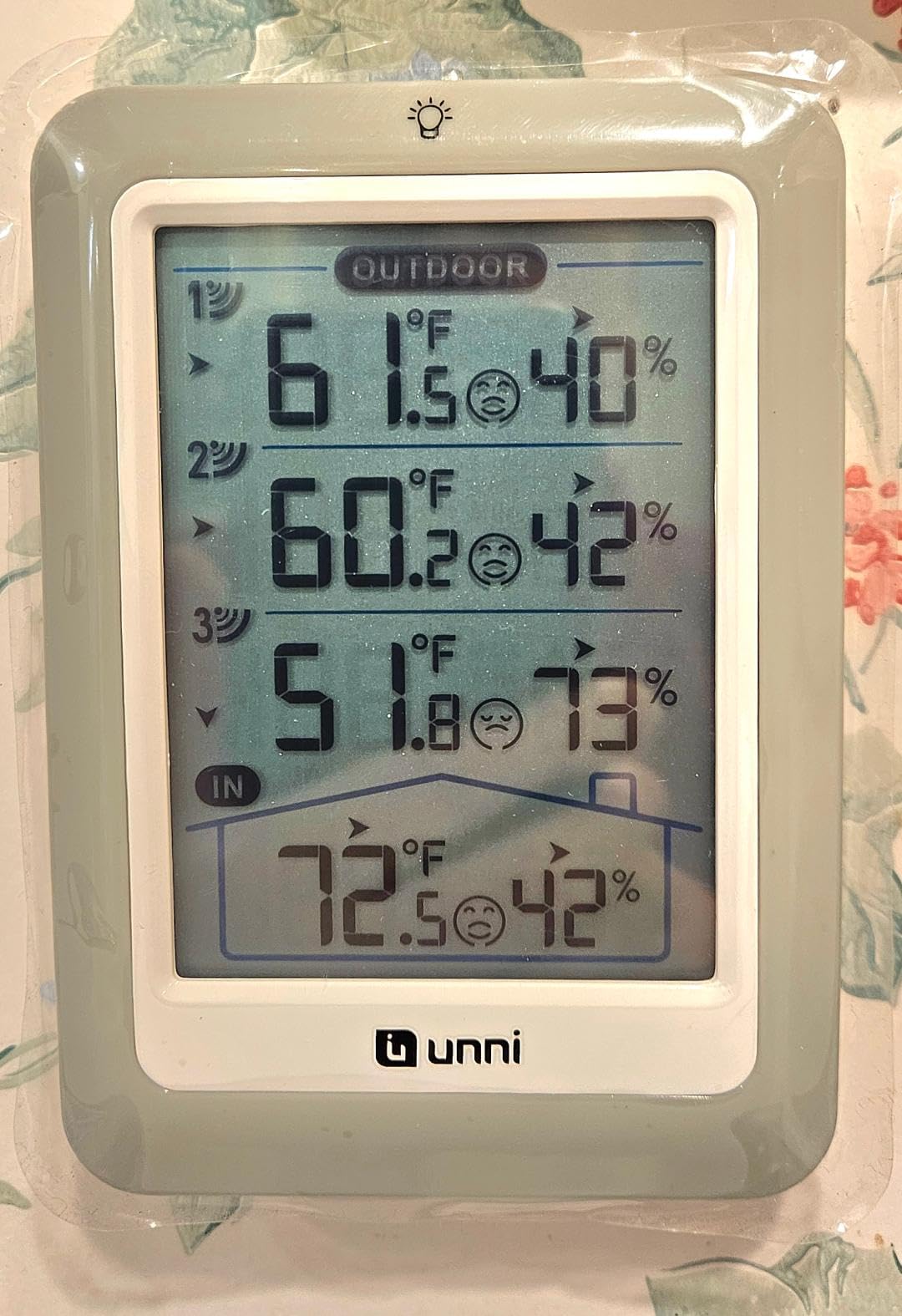 Indoor Outdoor Thermometer Wireless, 4.5 Inch Display Digital Hygrometer Thermometer Temperature Humidity Monitor with 330ft Range Sensor and Adjustable Backlight customer photo 2