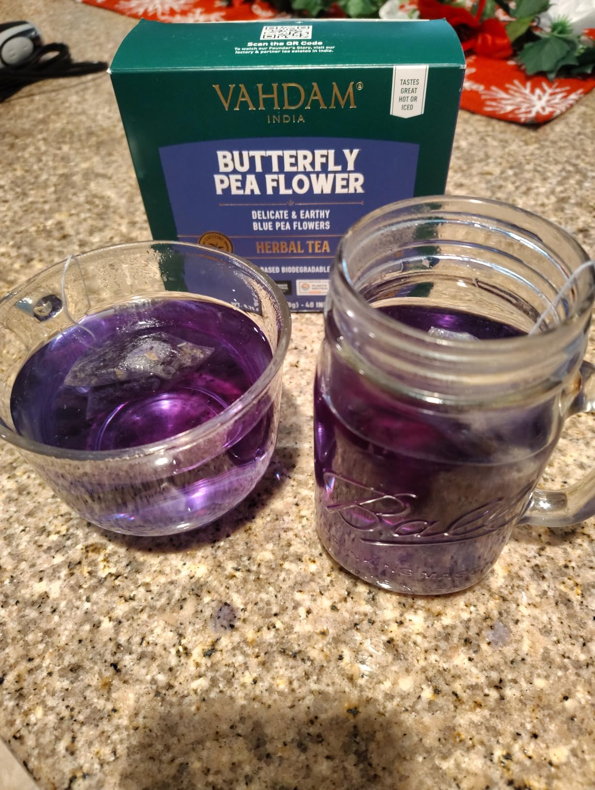 VAHDAM, Butterfly Pea Flower Tea Bags (40 Pyramid Teabags) Vegan, Non-GMO | Delicate & Earthy | Direct From Source - Plant Based Biodegradable Tea Bags | Brew Iced Tea, Cooking, Mocktails & Cocktails customer photo 2