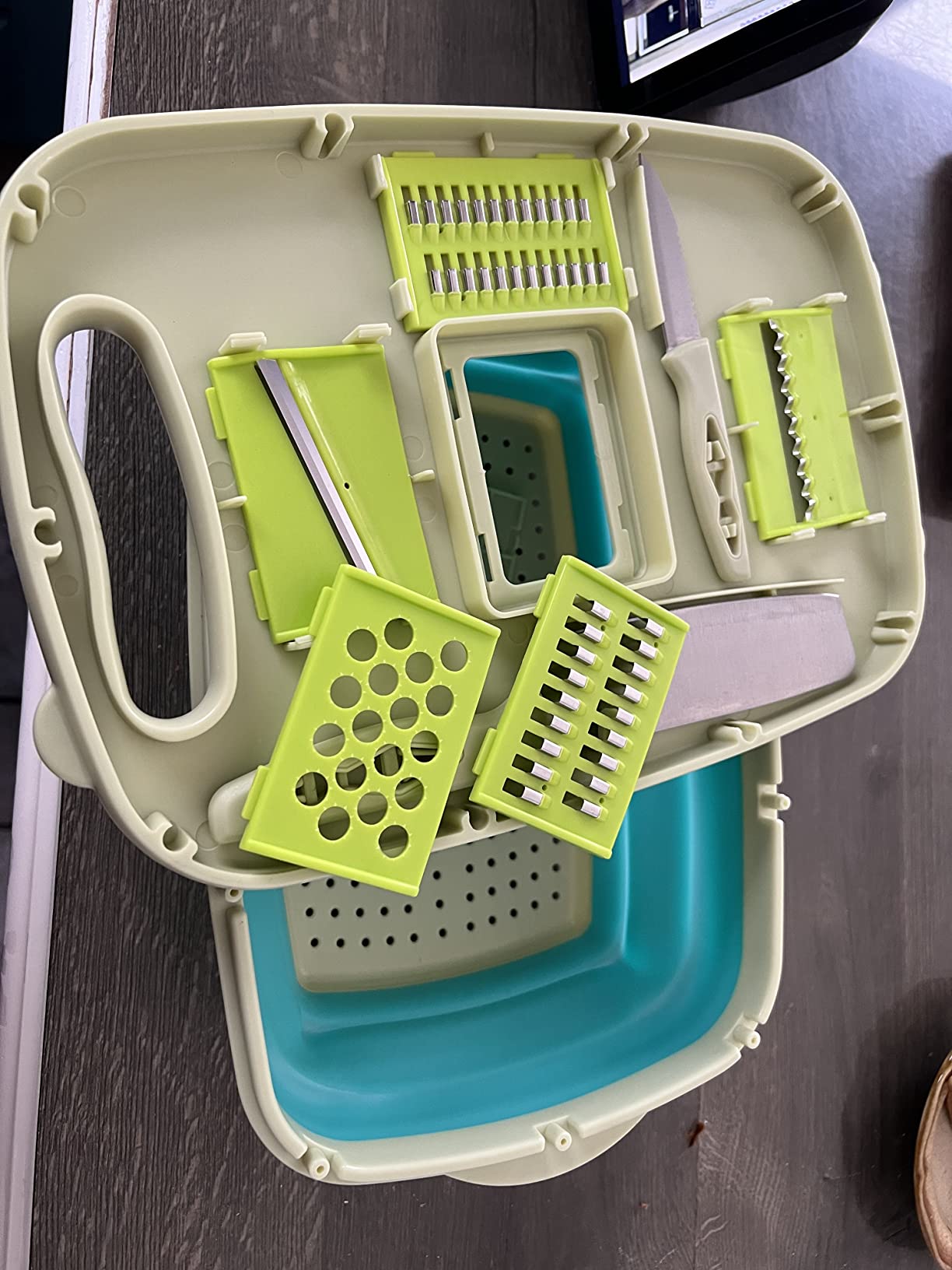 Camping Cutting Board, HI NINGER Collapsible Chopping Board with Colander, 9-In-1 Multi Chopping Board Kitchen Vegetable Washing Basket for Camper,Camping Gifts Camping Accessories for RV Campers customer photo 2