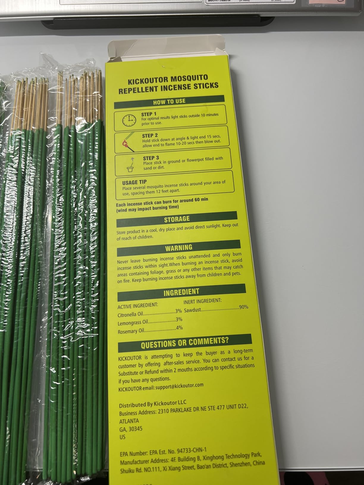 KICKOUTOR Mosquito Repellent Outdoor Patio 120 PCS Citronella Oil Mosquito Incense Sticks Natural Organic Mosquito Barrier Mosquito Repeller for Backyard Travel Camping Indoors Gnat Mosquito Control customer photo 2