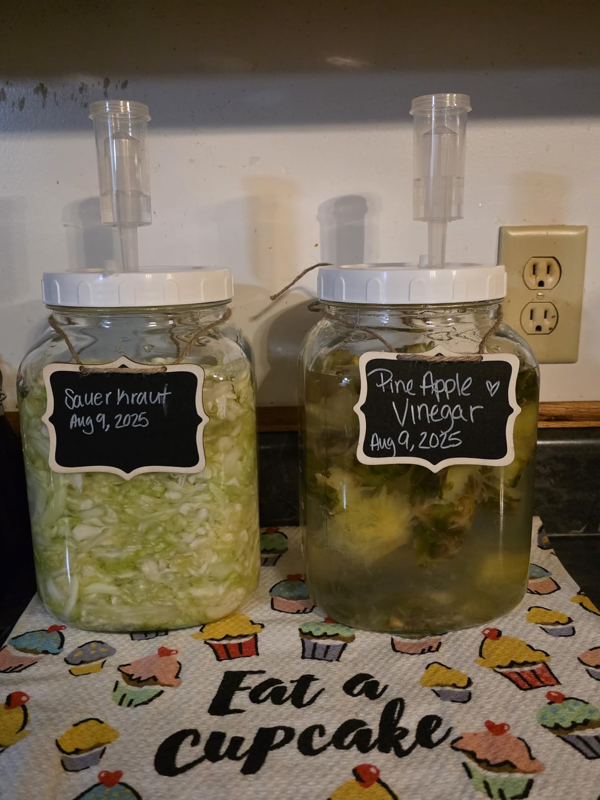 Folinstall 2 Pack 1 Gallon Large Fermentation Jars w 2 SCREW Lid and 3 Airlock - 100% Airtight Lid, Wide Mouth Glass Jar, Pickle Jar w Scale Mark for Sourdough Starter customer photo 2