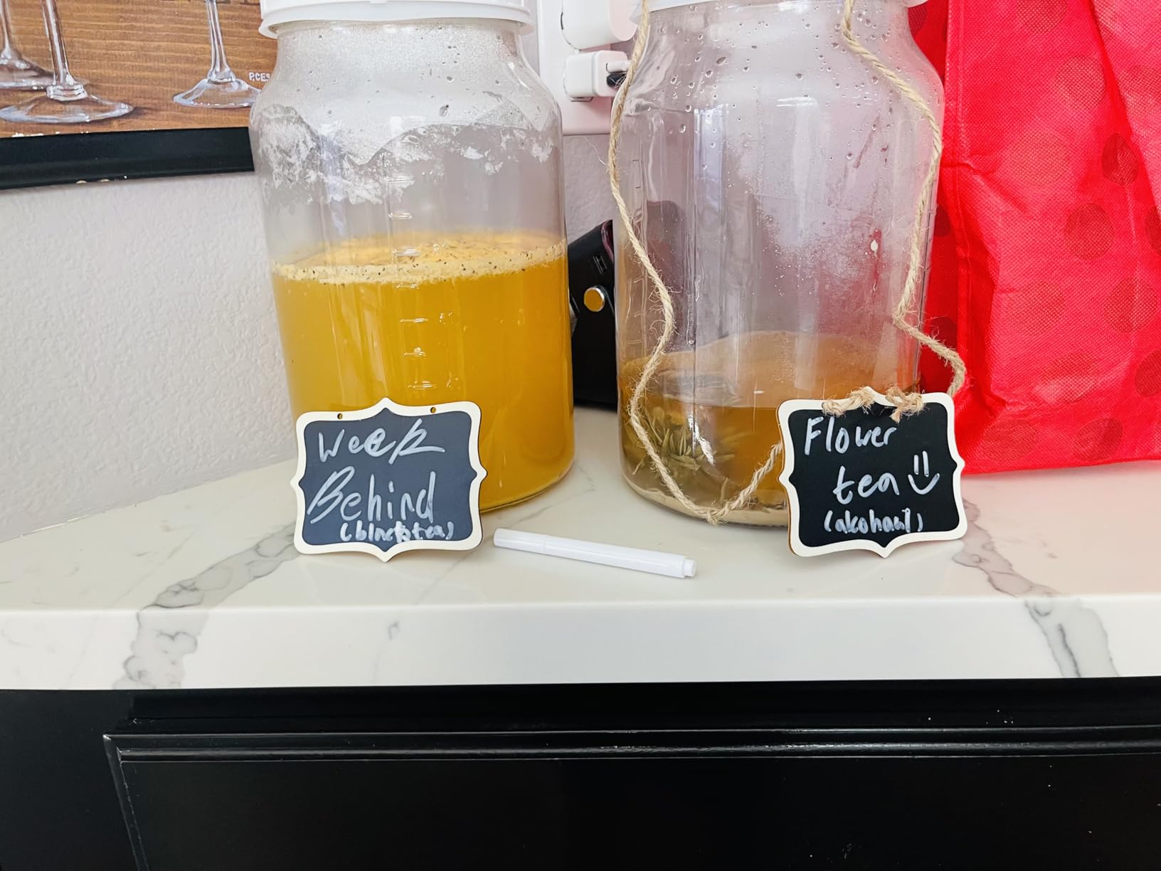 2 Pack 1 Gallon Large Fermentation Jars with 3 Airlocks and 2 SCREW Lids - Wide Mouth Glass Jars w Scale Mark - Pickle Jars for Sauerkraut, Sourdough Starter customer photo 1
