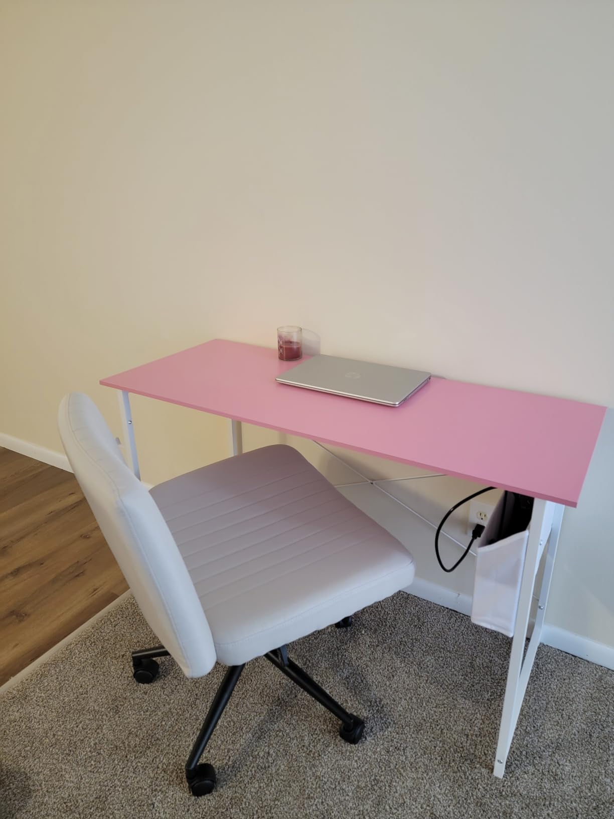 Pamray 32 Inch Computer Desk for Small Spaces with Storage Bag, Home Office Work Desk with Headphone Hook, Small Office Desk Study Writing Table customer photo 1