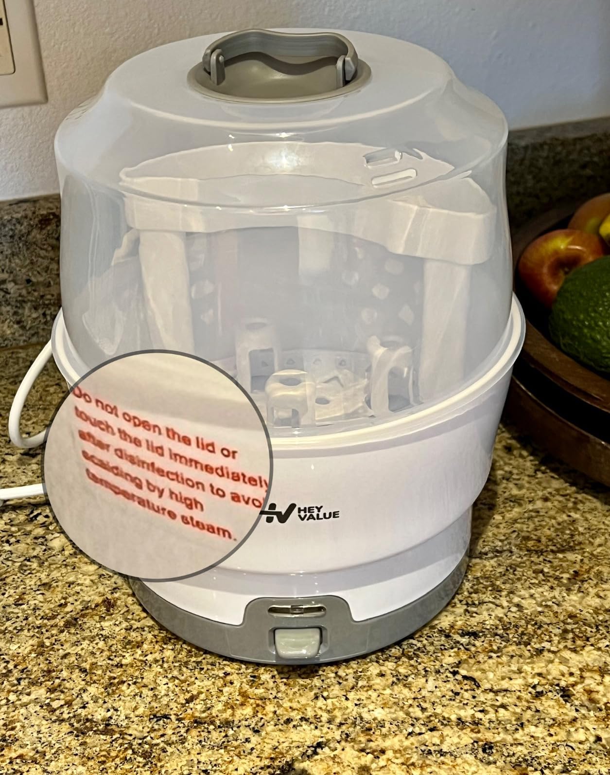 HEYVALUE Ease-Steam Bottle Sterilizer, Compact Baby Bottle Sterilizer, Fast One-Touch Operation (Esterilizador de Biberones), Electric Sterilizer for Baby Bottles, Baby Essentials & Breast Pump Parts customer photo 2