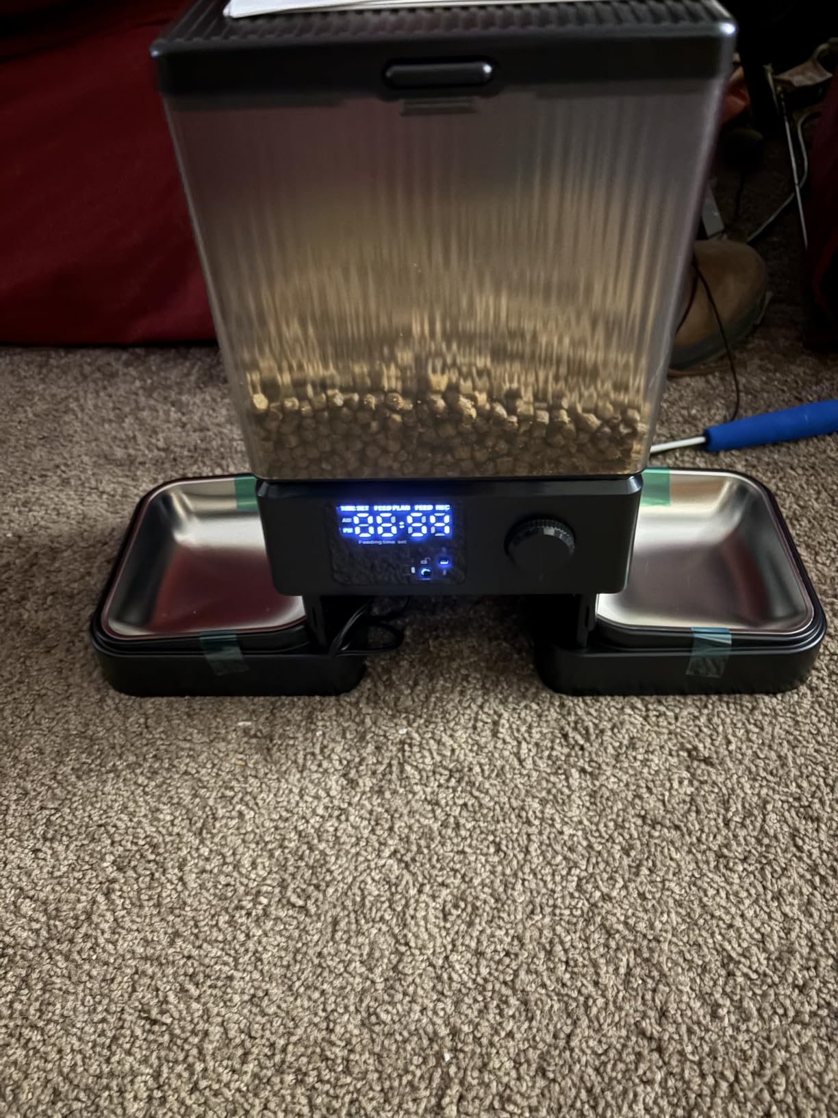 oneisall Automatic Cat Feeder for 2 Cats, 20 Cups/5L Automatic Cat Food Dispenser for Small Pets Indoor, Timed Cat Feeder for Dry Food customer photo 1