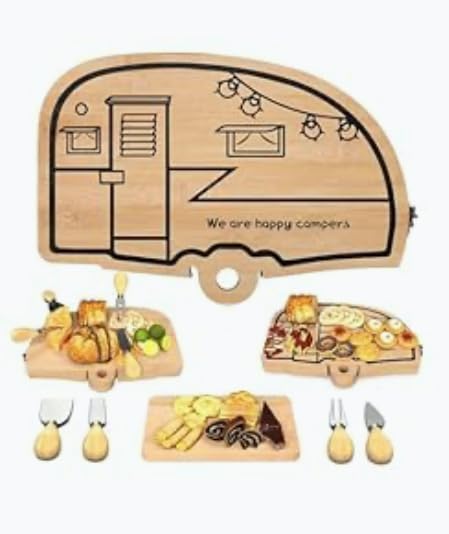 Foldable Bamboo Charcuterie Board Set - Unique Cheese Cutting Board Gift Set for Mom, Dad, Couple or House Warming customer photo 1