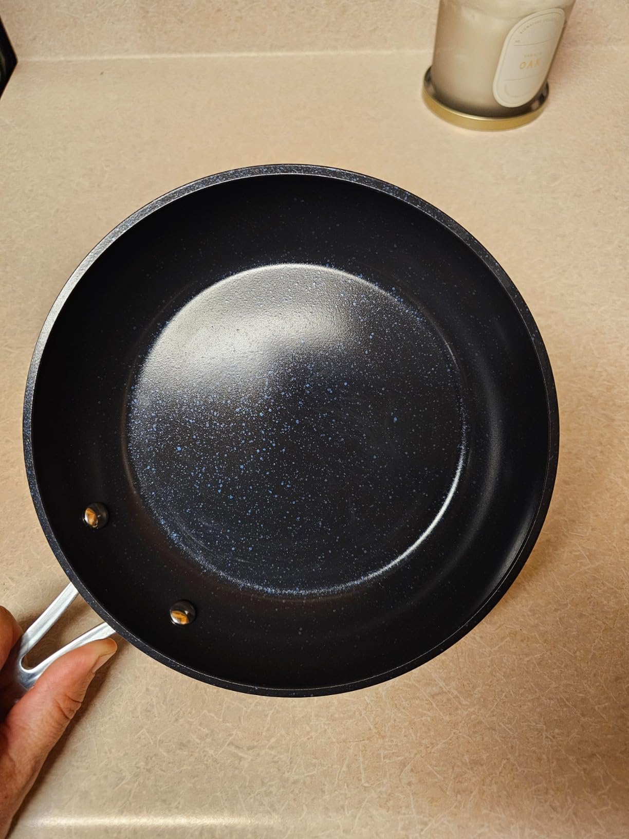 Nuwave Healthy Duralon Blue Ceramic Nonstick Cookware Set, Diamond Infused Scratch-Resistant, PFAS Free, Dishwasher & Oven Safe, Induction Ready & Evenly Heats, Tempered Glass Lids & Stay-Cool Handles customer photo 2