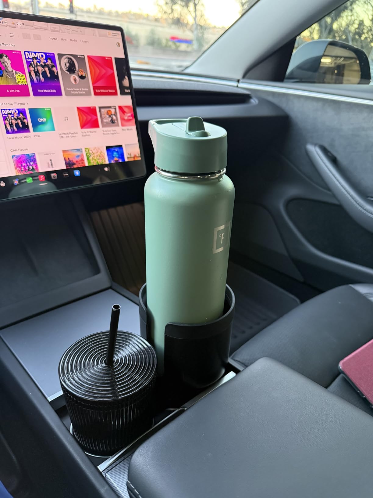 TYKOR Car Cup Holder Expander, Cup Holder Extender for Car with Adjustable Base, Fits Yeti 24/36/46oz, Hydroflask 32/40oz, Large Bottles in 3