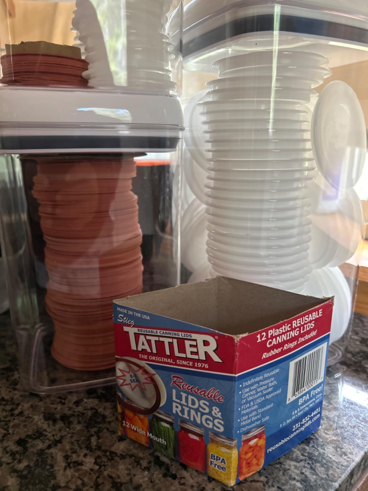 Reusable Canning Lids Bundle Includes 24 Wide Mouth Tattler Lids and Rings and 24 Dissolvable Sunivale Jar Labels customer photo 1