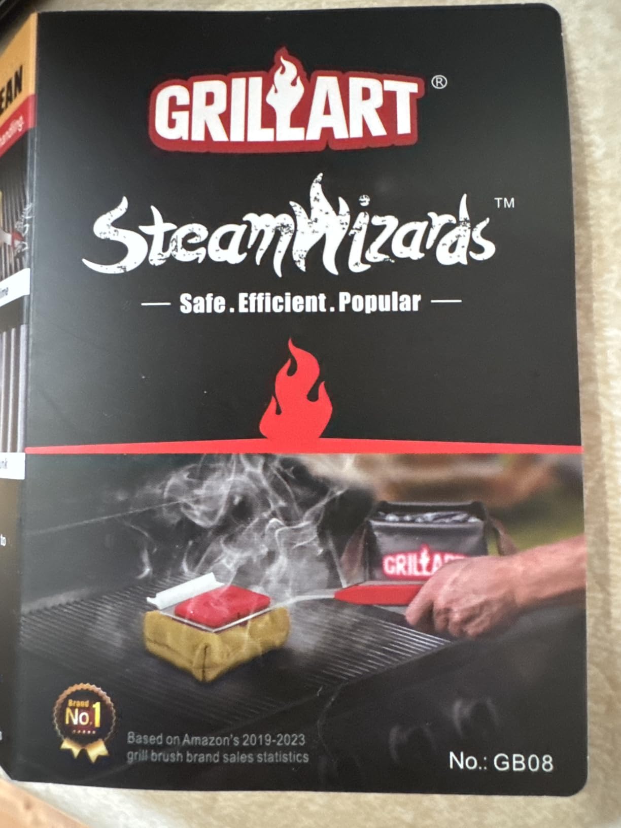 GRILLART Grill Brush Bristle Free. SteamWizards BBQ Replaceable Cleaning Head, Unique Seamless-Fit Scraper Tool for Cast Iron/Stainless-Steel Grates, Safe Barbecue Grill Cleaner-Red customer photo 1