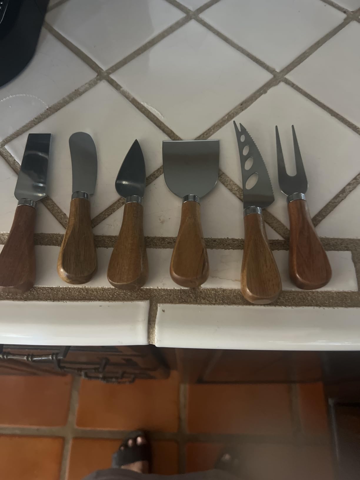 6 Piece Cheese Knives Set with Wooden Handle, Mini Steel Stainless Cheese knife set for Charcuterie and Cheese spread, Perfect for Cheese Slicer and Butter Cutter (Acacia) customer photo 1