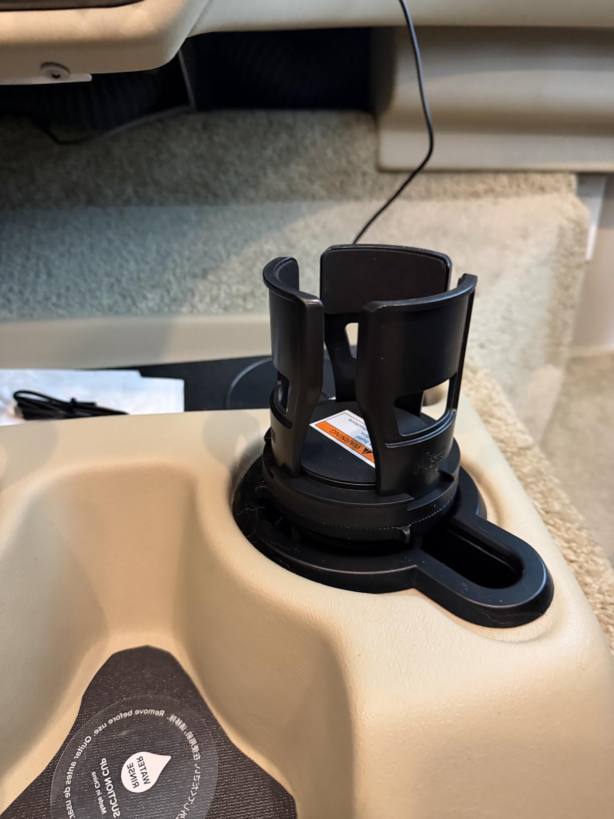 GORILLA GRIP Patent Pending Adjustable Car Cup Holder Expander, Keeps Water Bottle Secure, Expands to Fit 18 to 48 oz Large Bottles, Yeti, Owala, Stanley with Handle, Coffee Mug Insert for Cars, Black customer photo 2