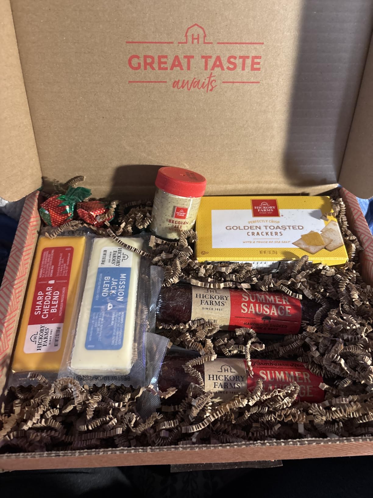 Hickory Farms Farmhouse Meat & Cheese Food Gift Basket (Small) - Box Set | Charcuterie Board Food | Summer Sausage customer photo 1