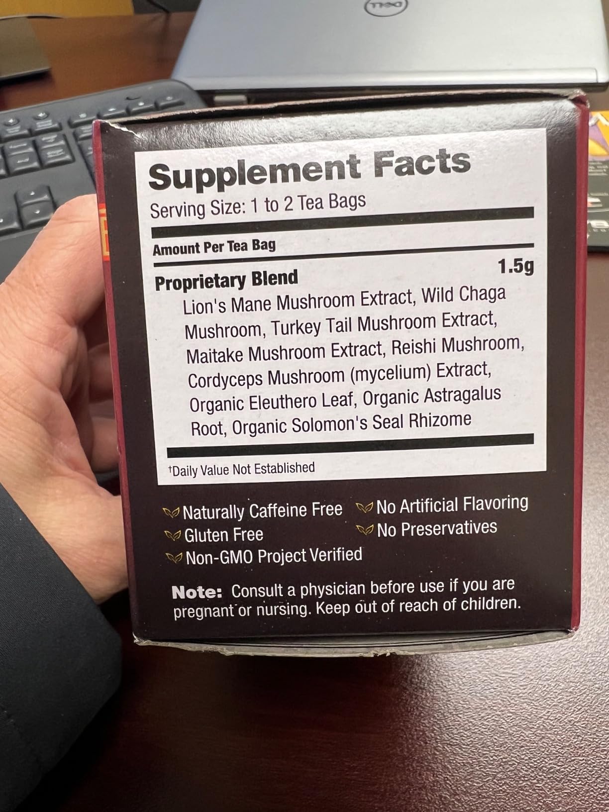 Bravo Tea 6 Mushroom Defense Herbal Tea, Caffeine Free 20 Tea Bags, 1 Count customer photo 2