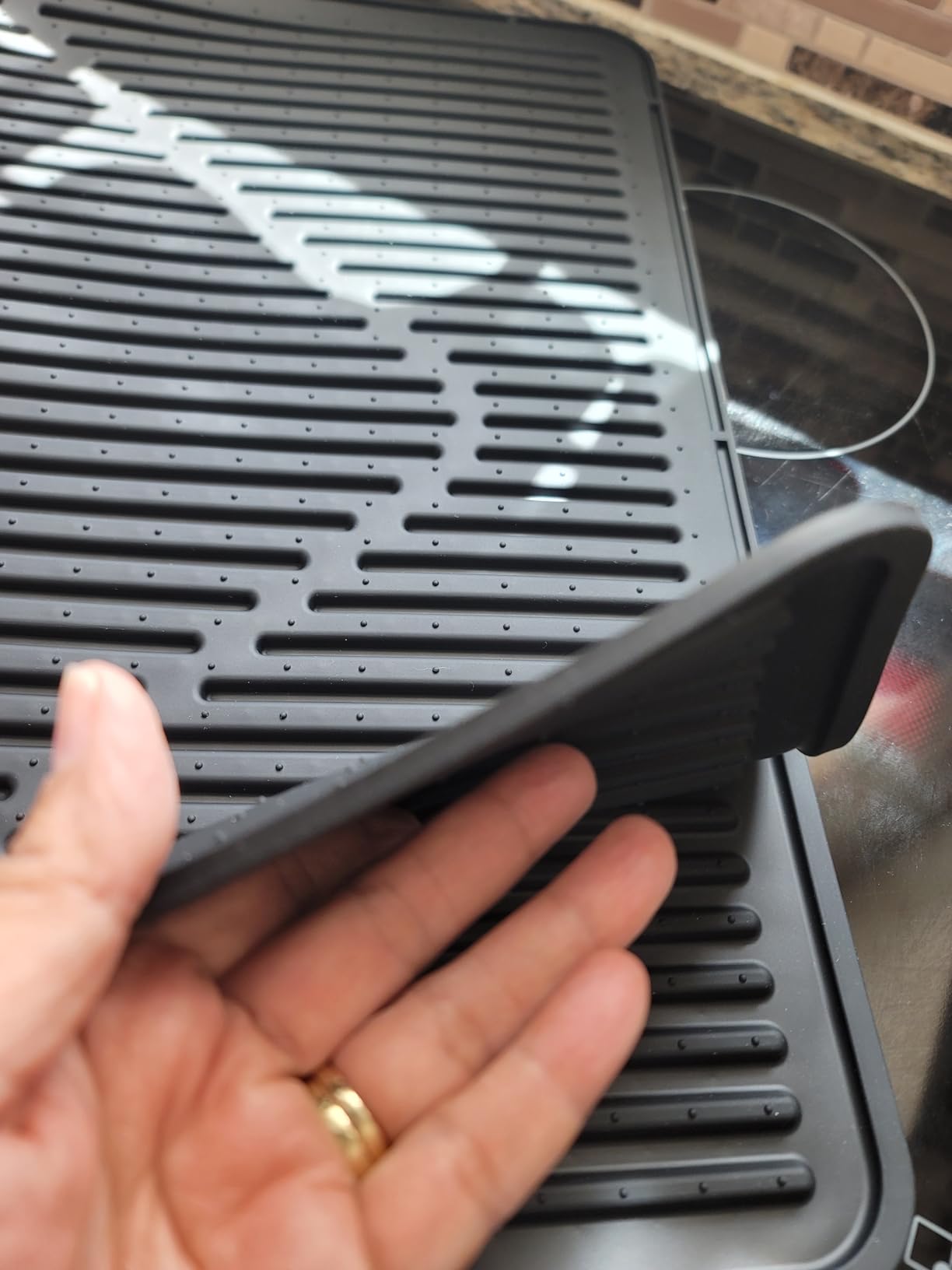 KindGa Stove Cover - Stove Top Covers for Electric Stove - More Thick - 28 x 20 Inch Stove Guard Stove Top Protector, Silicone Stovetop Cover Cooktop Mat for Kitchen Glass Stove Top, Counter rv Stove customer photo 1