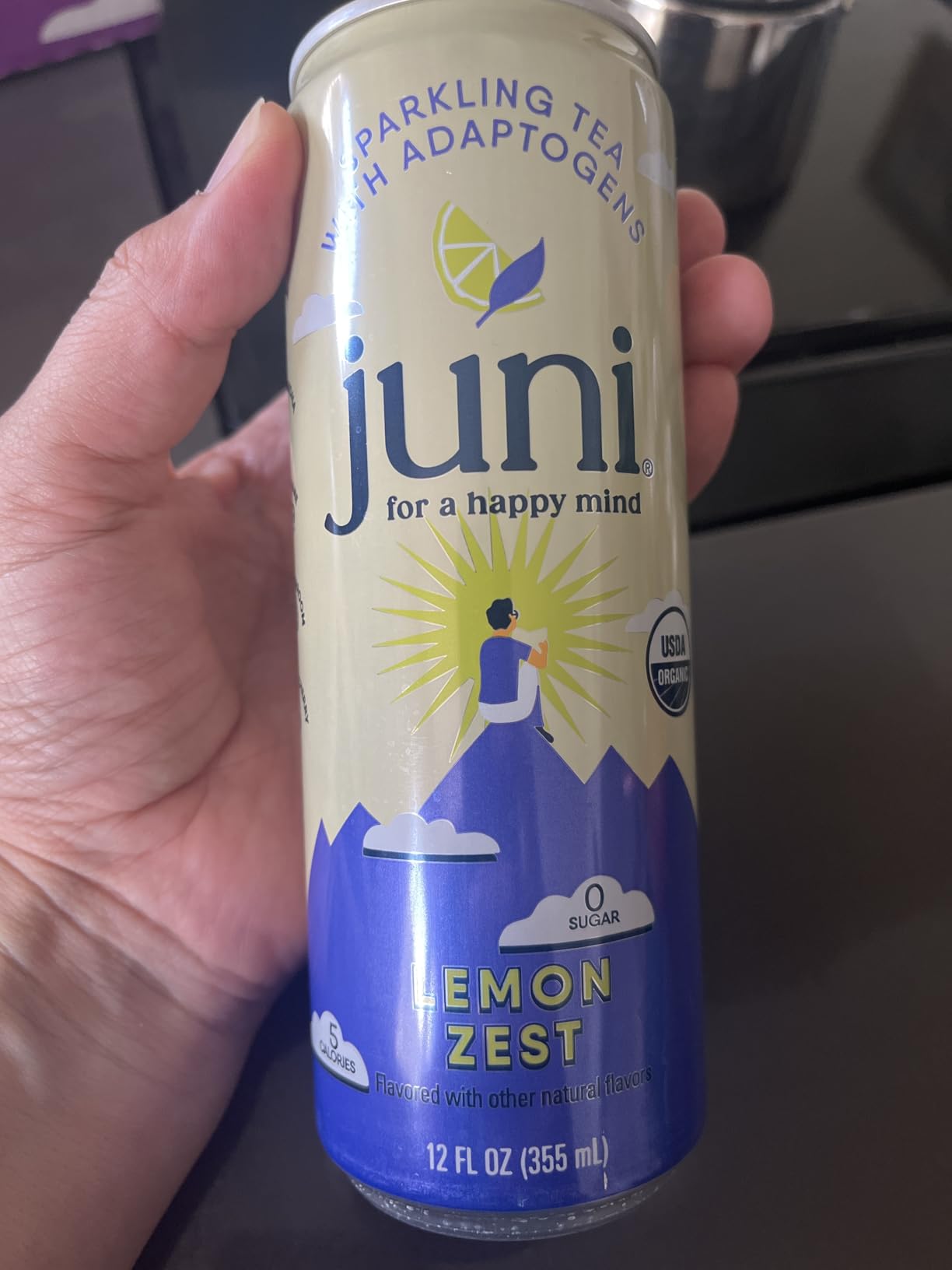 Juni Sparkling Adaptogen Drink with Ashwagandha, Lion's Mane & Reishi Mushrooms | Green Tea for Focus, Zero Sugar, 5 Calories, Organic | Non Alcoholic Drinks - Variety Pack 12 pack customer photo 2