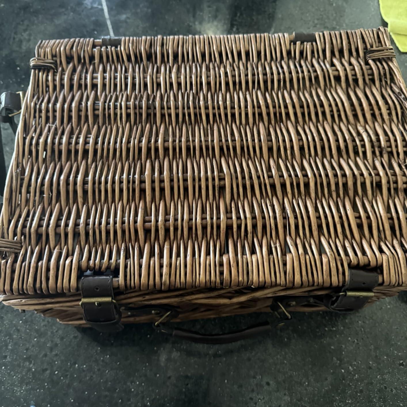 Picnic Basket for 2 Persons - Baskets with Cooler and Picnic Blanket, Classical Wicker Picnic Basket with Waterproof & Sand-Proof Beach Mat, Willow Hamper Service Set customer photo 2