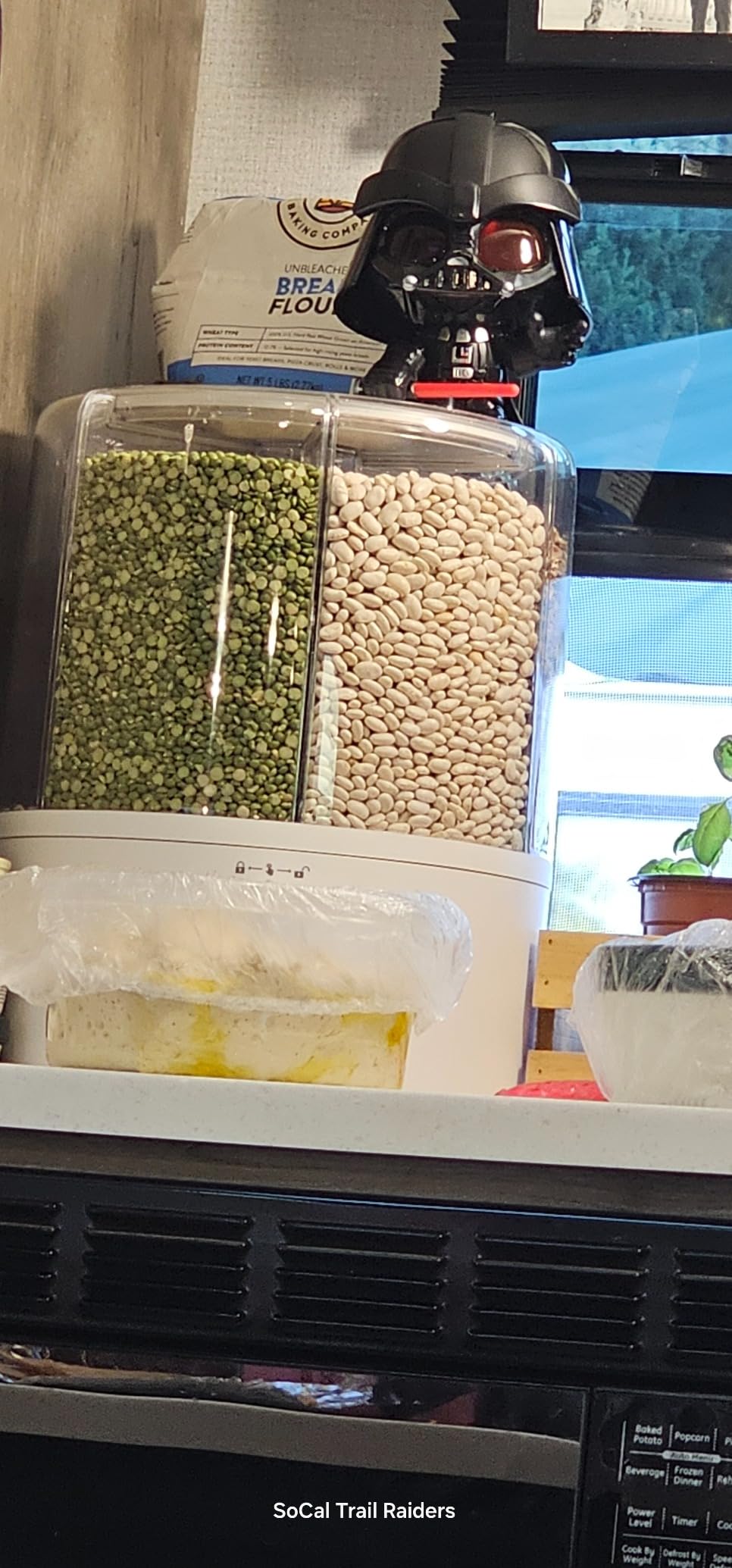16lb Grain and Rice Storage Container, 6 Grid Rotating Dispenser, Airtight Rice Storage customer photo 1