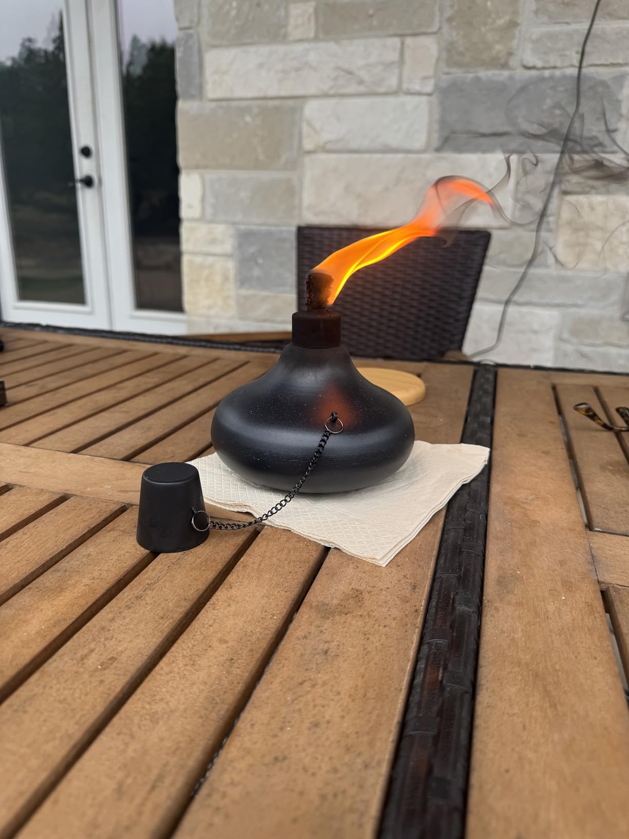 6 Pack Metal Table Top Torches, 24.5oz Citronella Torches for Outside, Refillable Flame Light Torch, Decorative Tabletop Lantern for Yard, Patio, Deck, Garden, Party, Landscape customer photo 2