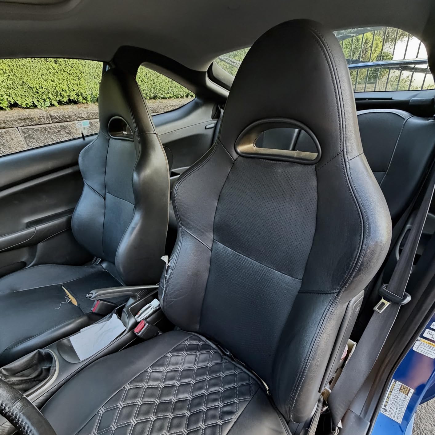 CAR PASS Line Rider Sporty Front Seat Covers, Gray Car Seat Covers Two Front Seats Only, Airbag Compatible, Universal Fit Sedans, Cars, Vans, SUV, Truck (Black and Gray) customer photo 2