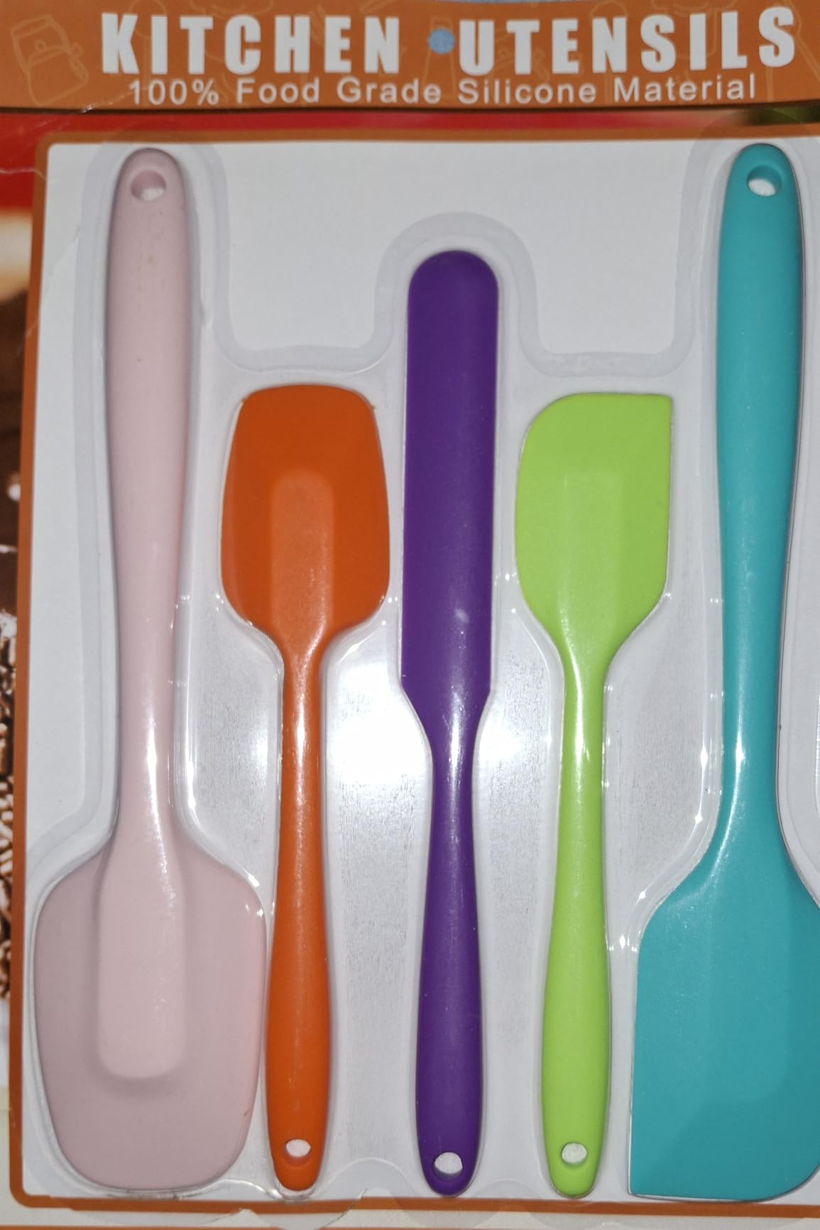 Silicone Spatula Set, 5 Piece Food Grade Rubber Spatulas for Baking, Cooking, and Mixing High Heat Resistant Non Stick Dishwasher Safe BPA-Free (Multicolor) customer photo 2