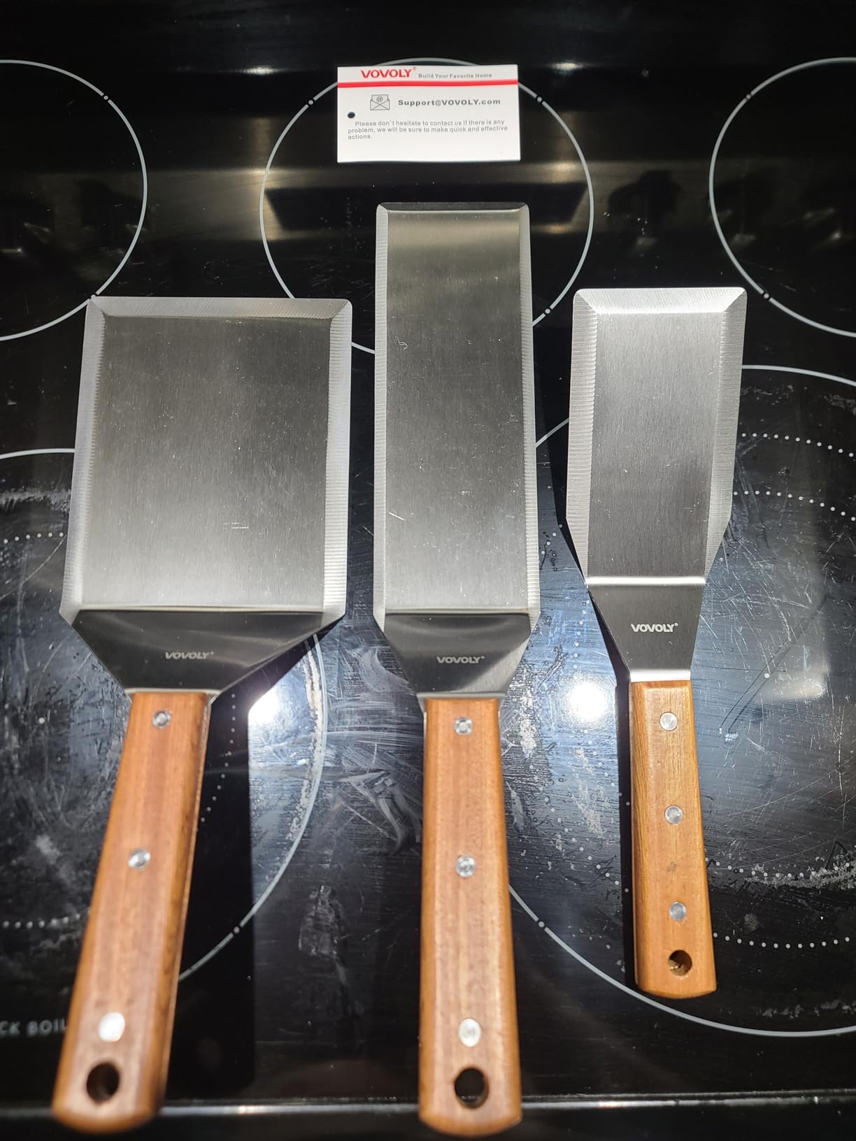 Stainless Steel Spatula Set, Grill Spatula Set with Full Tang Handle & Beveled Edges, Long Wide Spatula for Cast Iron Griddle BBQ Flat Top Grill, Pancake Turner, Smash Burgers Metal Flipper customer photo 1
