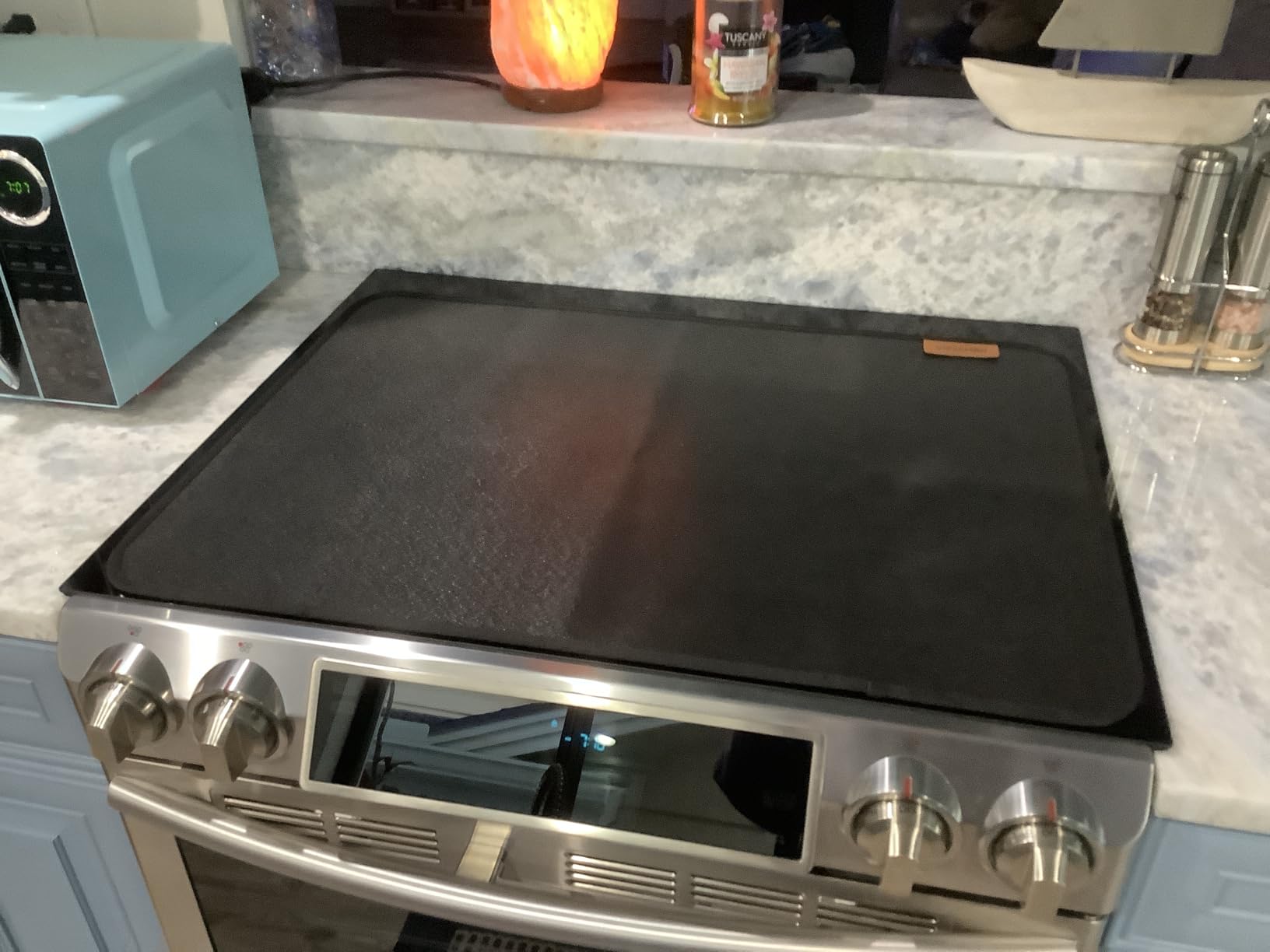 Fireproof Stove Top Covers for Electric Stove, Heat Resistant Glass Top Protector, Flat Oven Cover Mat for Kitchen Cooktop (Black, 30x21 Inch) customer photo 1