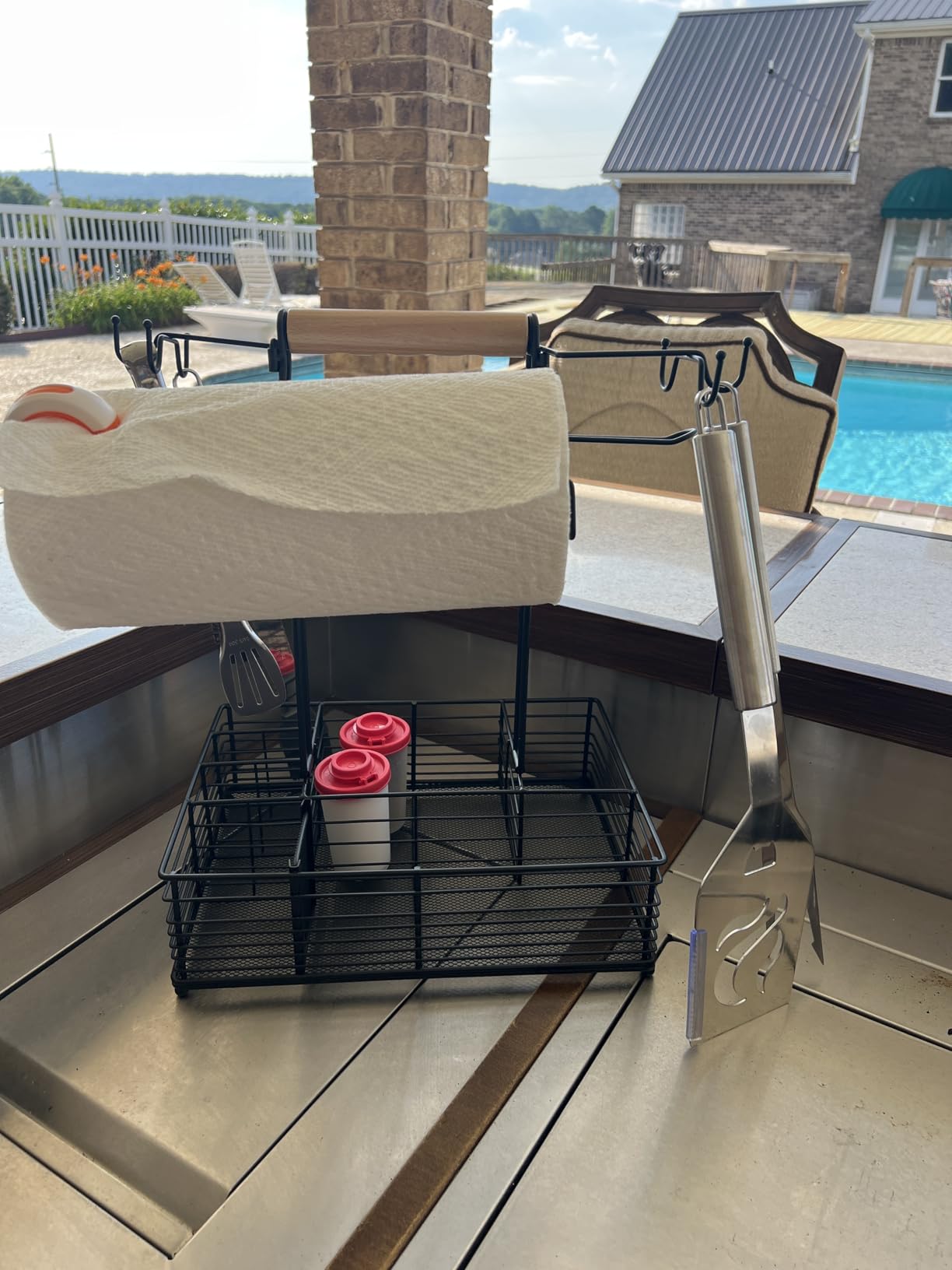 Grill Caddy, BBQ Caddy for Outdoor Grill, Camping Essentials, Camping Accessories, Outdoor Kitchen BBQ Grill Accessories customer photo 1