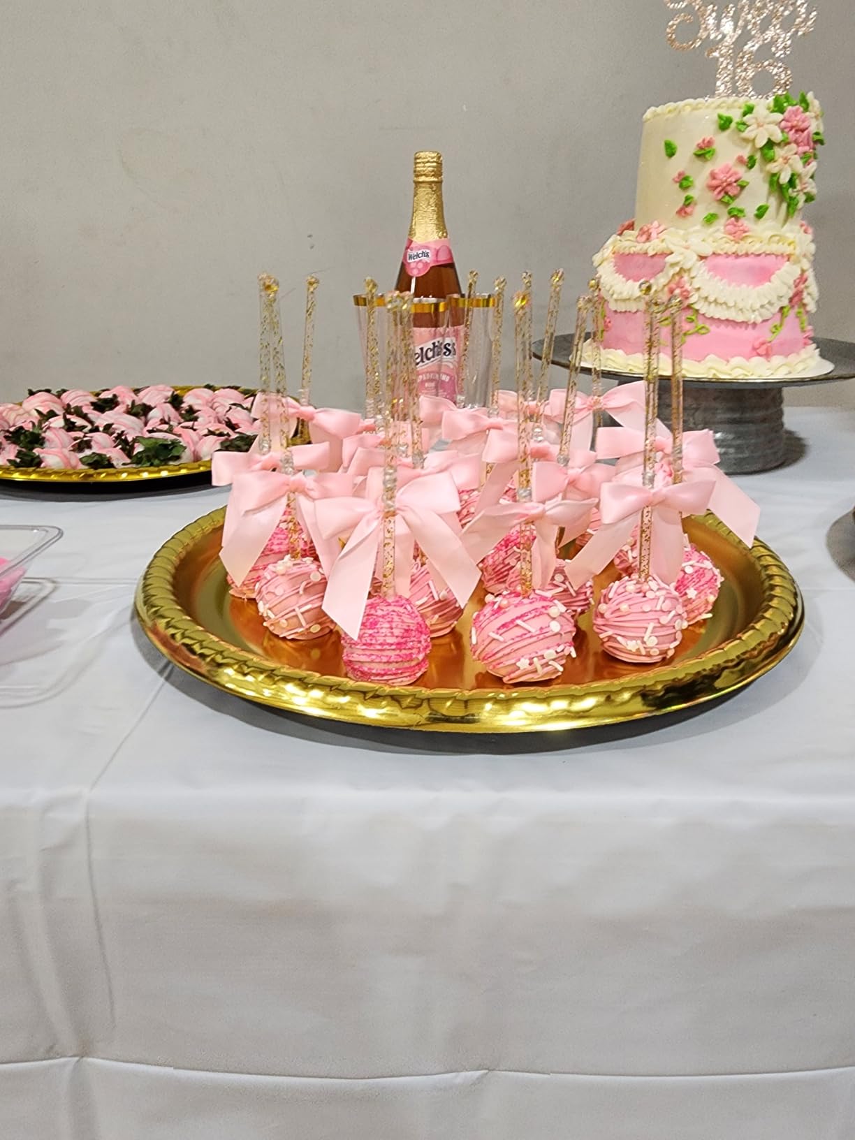 ALINK 50 Counts Gold Glitter Plastic Swizzle Sticks, Crystal Cake Pops, Cocktail Coffee Drink Stirrers, 7.24 Inch customer photo 2