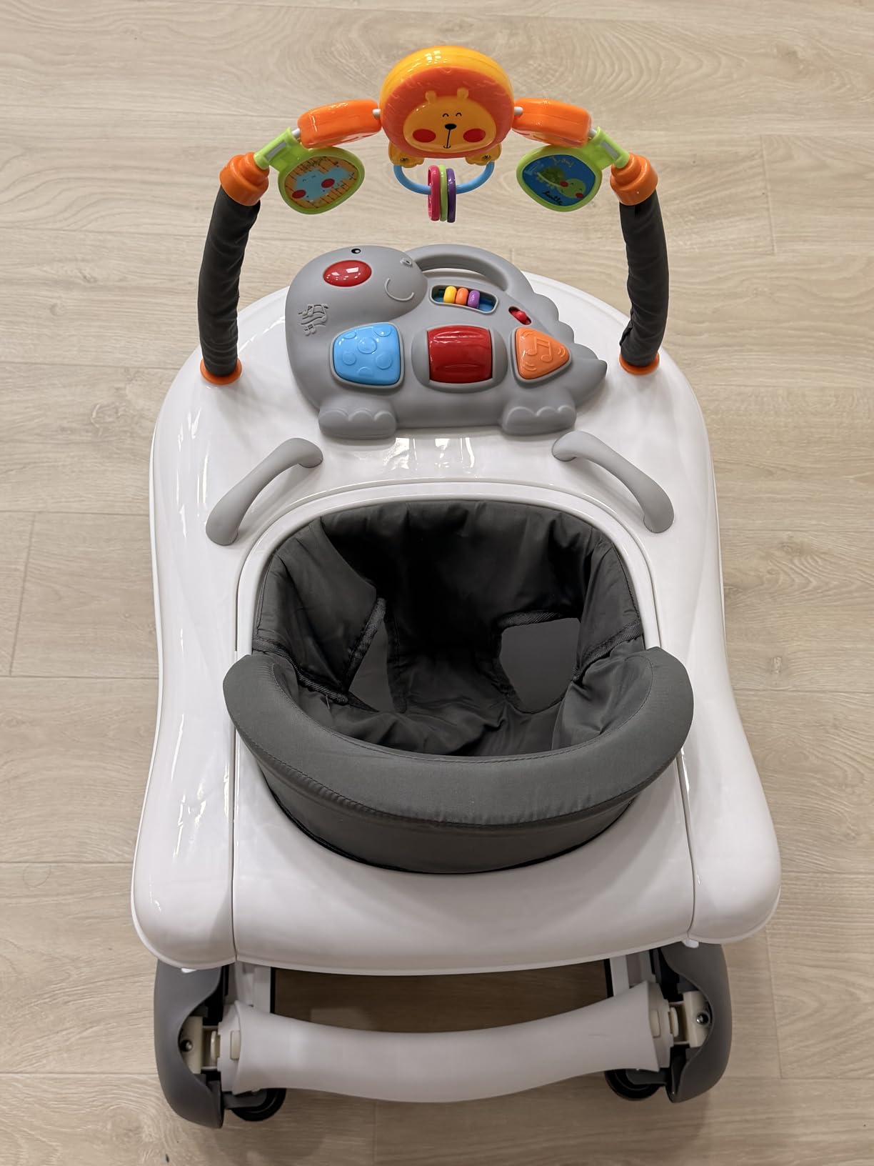 Baby Walker, 5-in-1 Baby Walkers for Boys and Girls 6-12 Months with Bouncer, Removable Footrest, Feeding Tray & Music, Foldable & Adjustable Activity Walker for 6-18 Months Toddler Infant customer photo 1