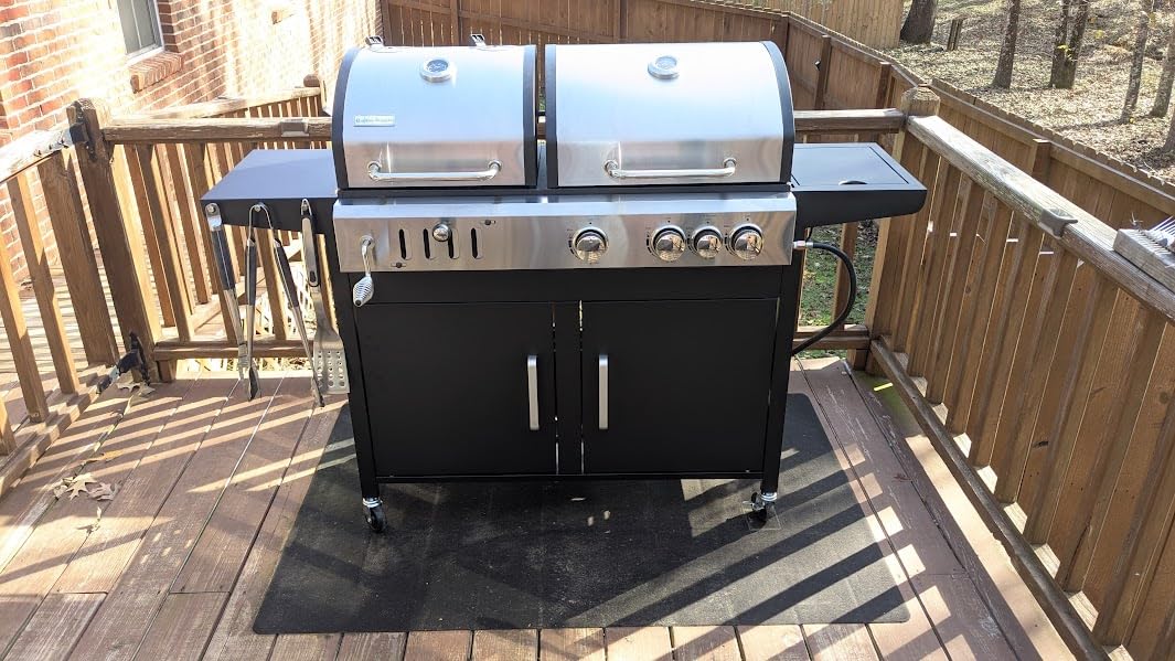 Captiva Designs Propane Gas Grill and Charcoal Grill Combo with Side Burner & Porcelain-Enameled Cast Iron Grate, Dual Fuel BBQ Grill for Outdoor Events & Backyard Barbecue, 690 SQIN Cooking Area customer photo 2