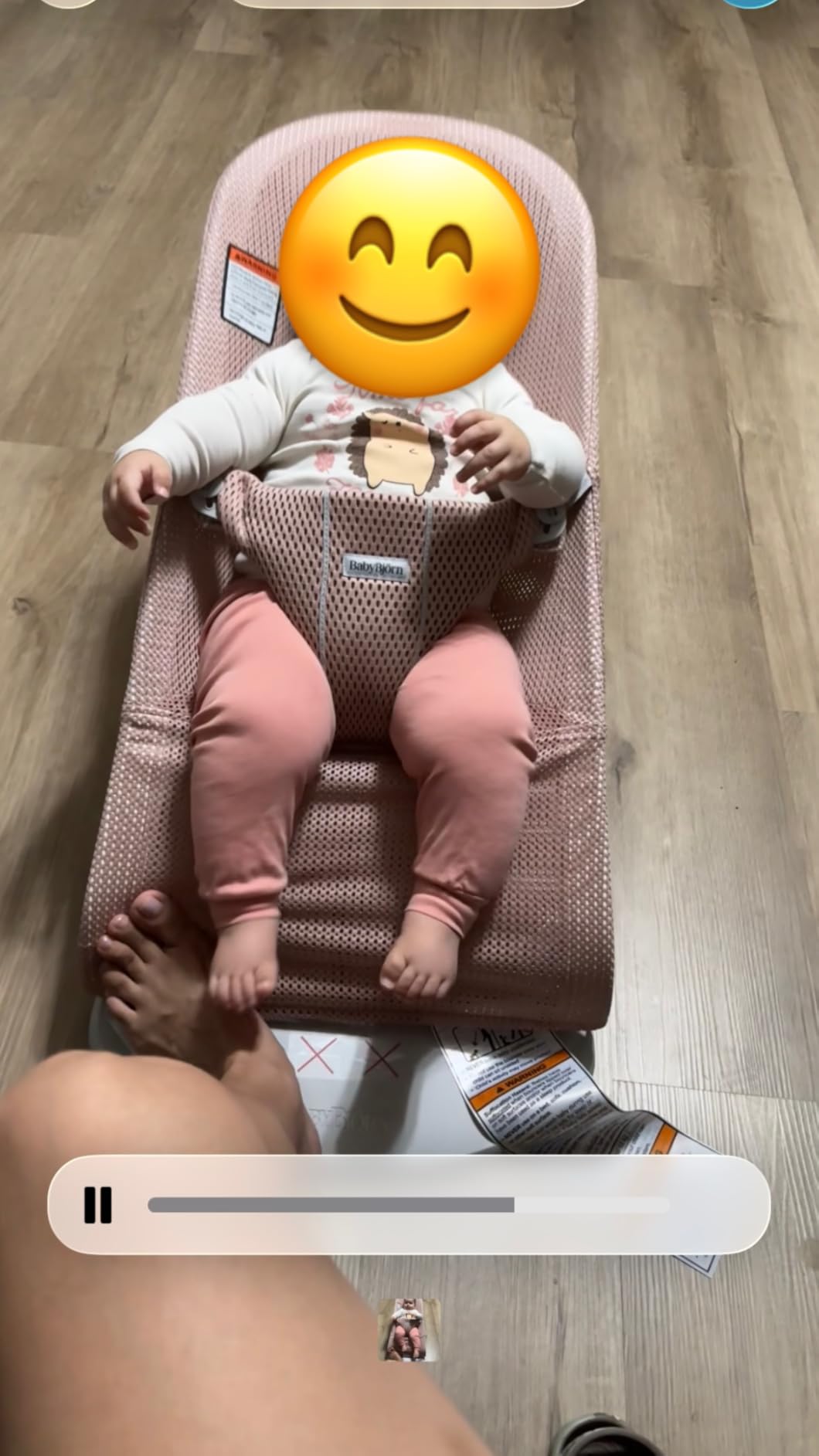 BabyBjörn Bouncer Bliss, Sand Gray, Woven, Classic Quilt | 2-in-1 Adjustable Baby Bouncer Seat and Toddler Chair, Newborn to Toddler (8-29 lbs), 4 Positions, Lightweight & Portable customer photo 1