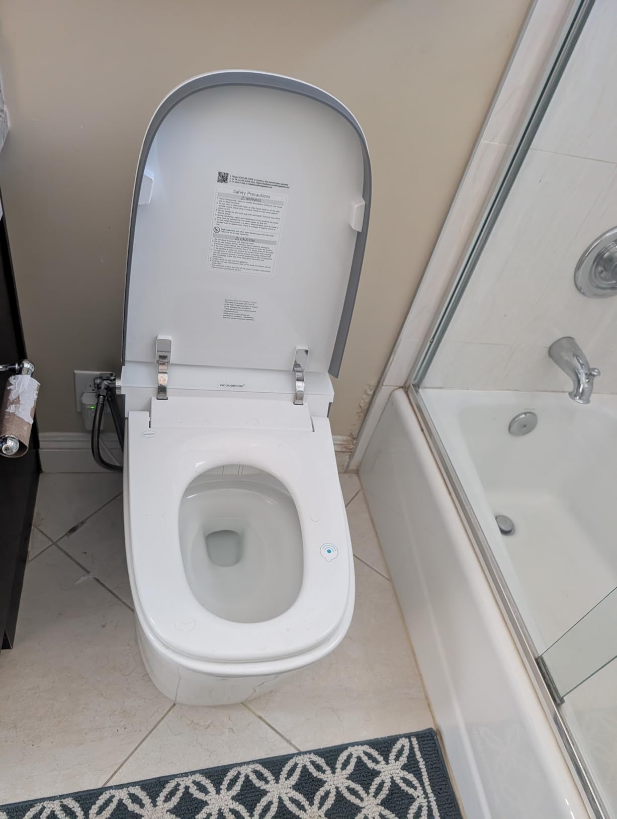 WOODBRIDGE Smart Toilet with Voice Control, 1000g MaP Flush Score, Foam Shield, Moving Dryer, Blackout Flush, ADA Comfort Height, Auto Open & Close, Heated Seat, B0931S customer photo 1