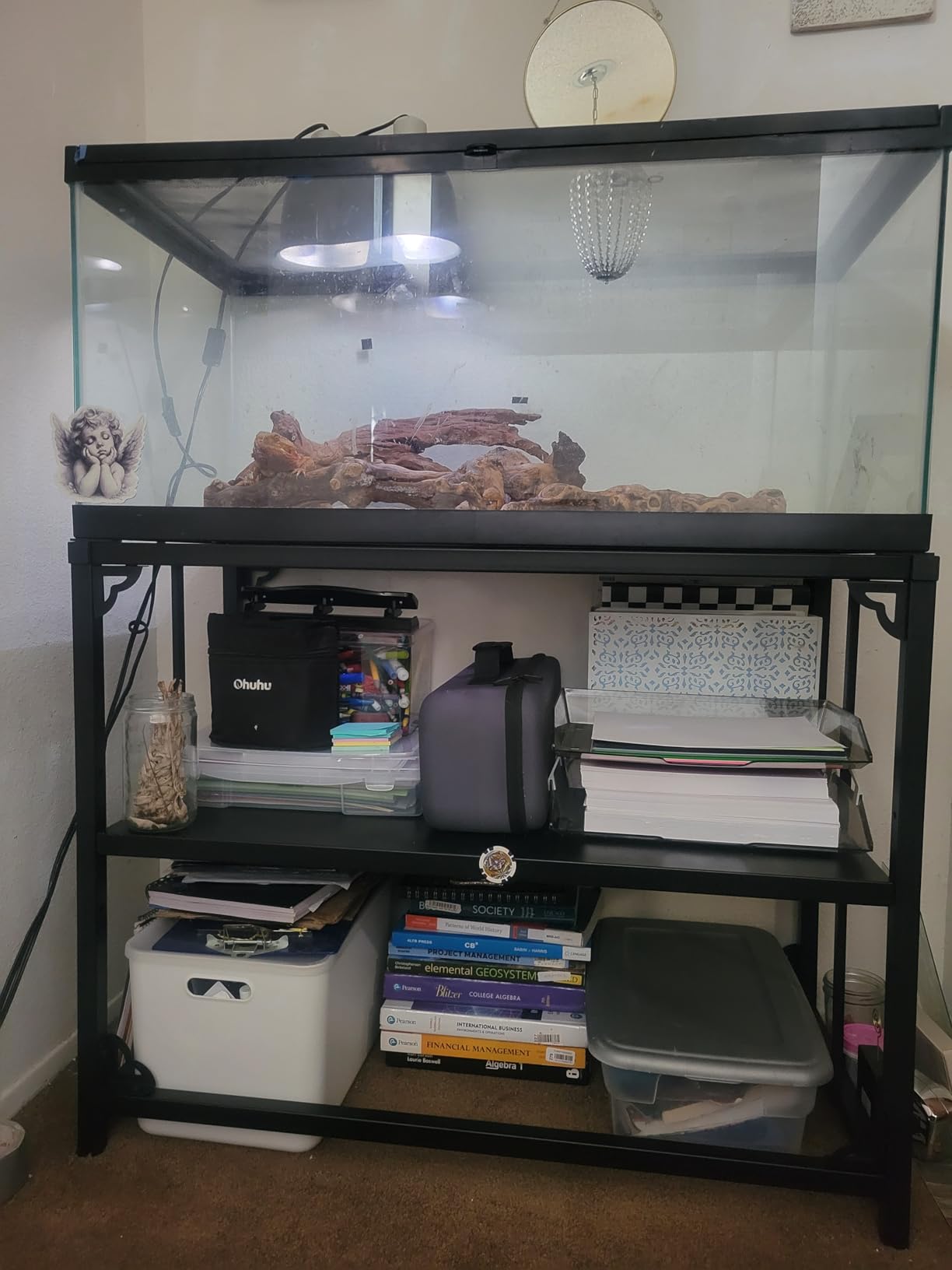 TOCRETOARE Fish Tank Stand 40 Gallon, Metal Aquarium Stand 36.5
