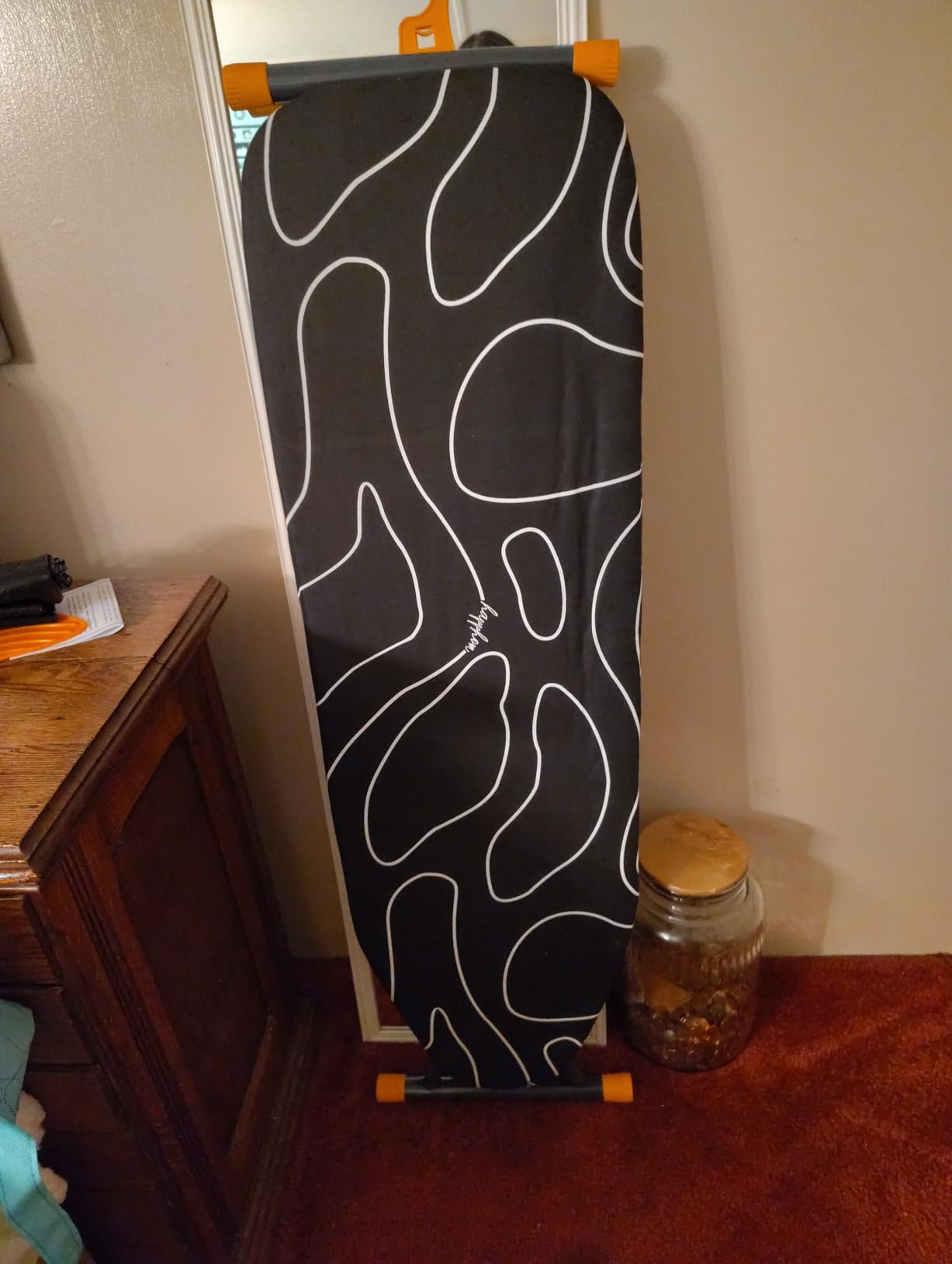 Ironing Board, Compact and Space Saver Foldable Iron Board, Safety Ironing with Park Zone and 3 Layers Extra Thick Cover, Adjustable Height, Easy Storage with Smart Hanger and Lightweight Design customer photo 1