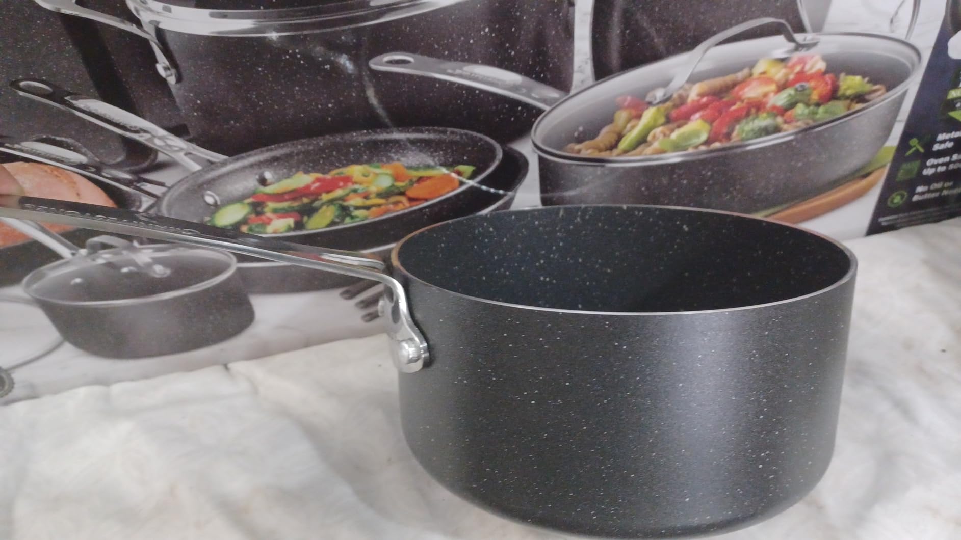 GRANITESTONE 20 Pc Complete Pots and Pans Set Non Stick Cookware Set with Saute Pan, Bakeware, Steamer, Cooking Utensils, Made Without PFOA PFOS, Oven and Dishwasher Safe customer photo 2