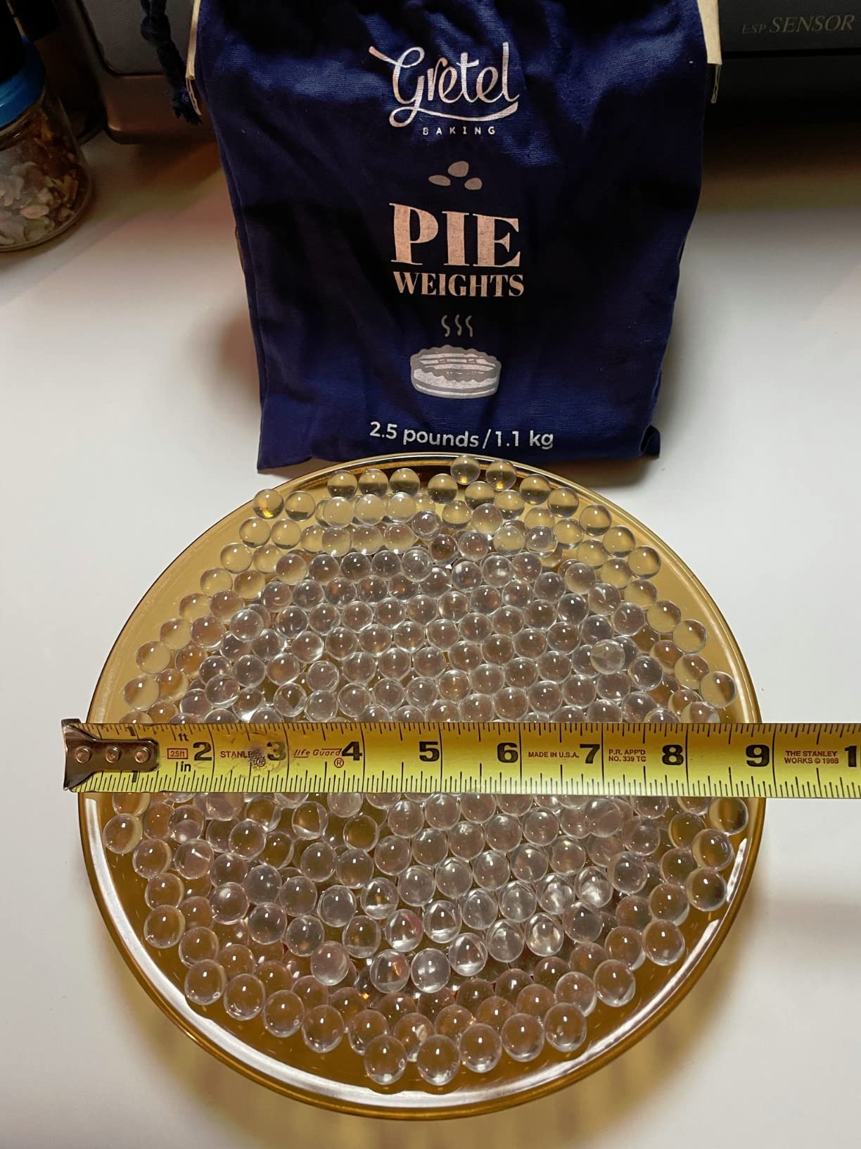 Anti-Roll Glass Pie Weights for Baking Crust - Non-Porous, BPA and Dust Free, Borosilicate Glass Pie Crust Weights - Heat, Freezer, and Food Safe - Storage Bag Included (2.5 LB) customer photo 2