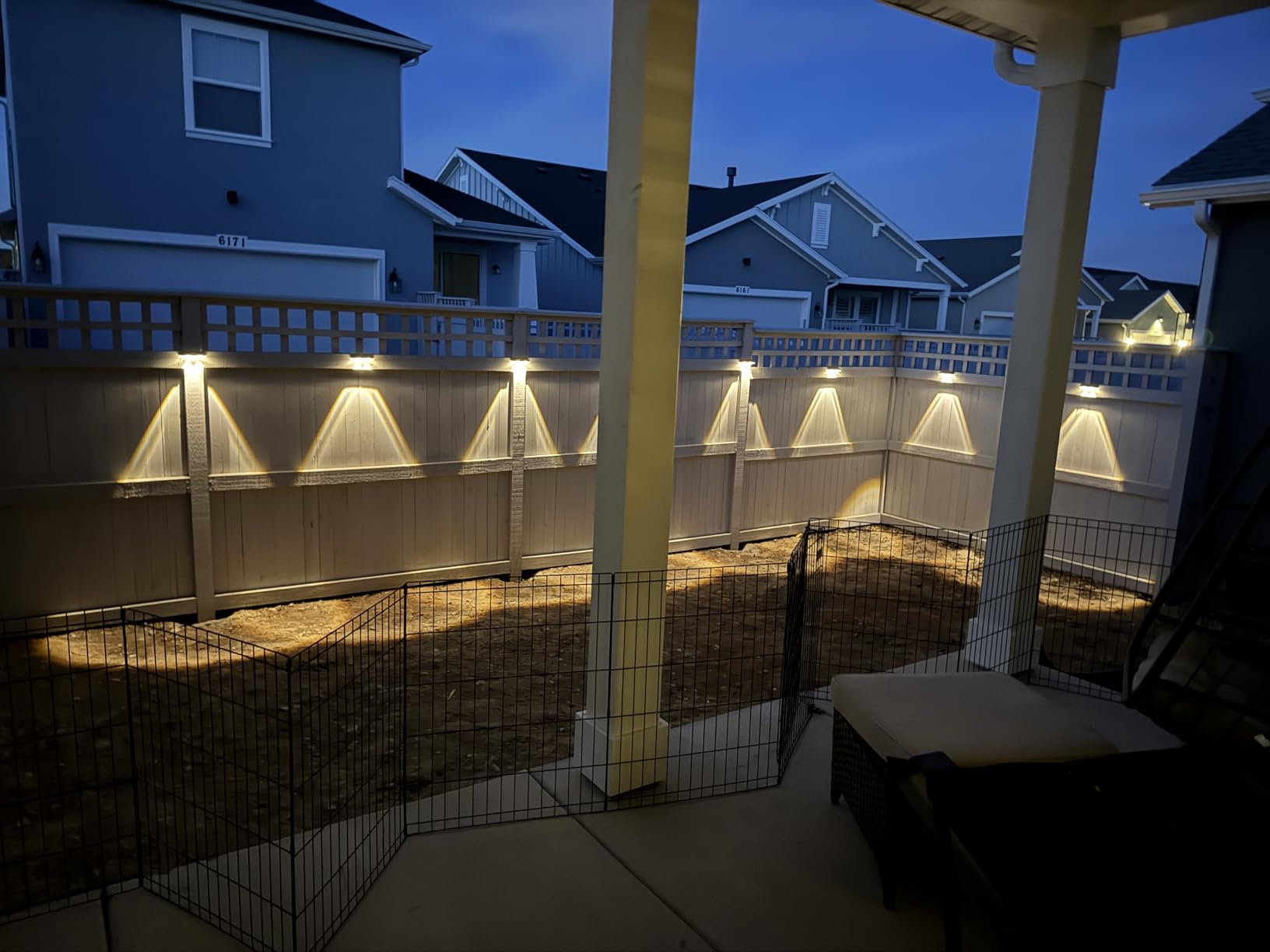 Solar Fence Lights Outdoor - 2700/4000/6000K 3 Mode, 8 Pack Solar Fence Lights Outdoor Waterproof LED, Fence Light Solar Powered for Outside, Backyard, Railing, Step, Patio, Wall and Home Improvement customer photo 2