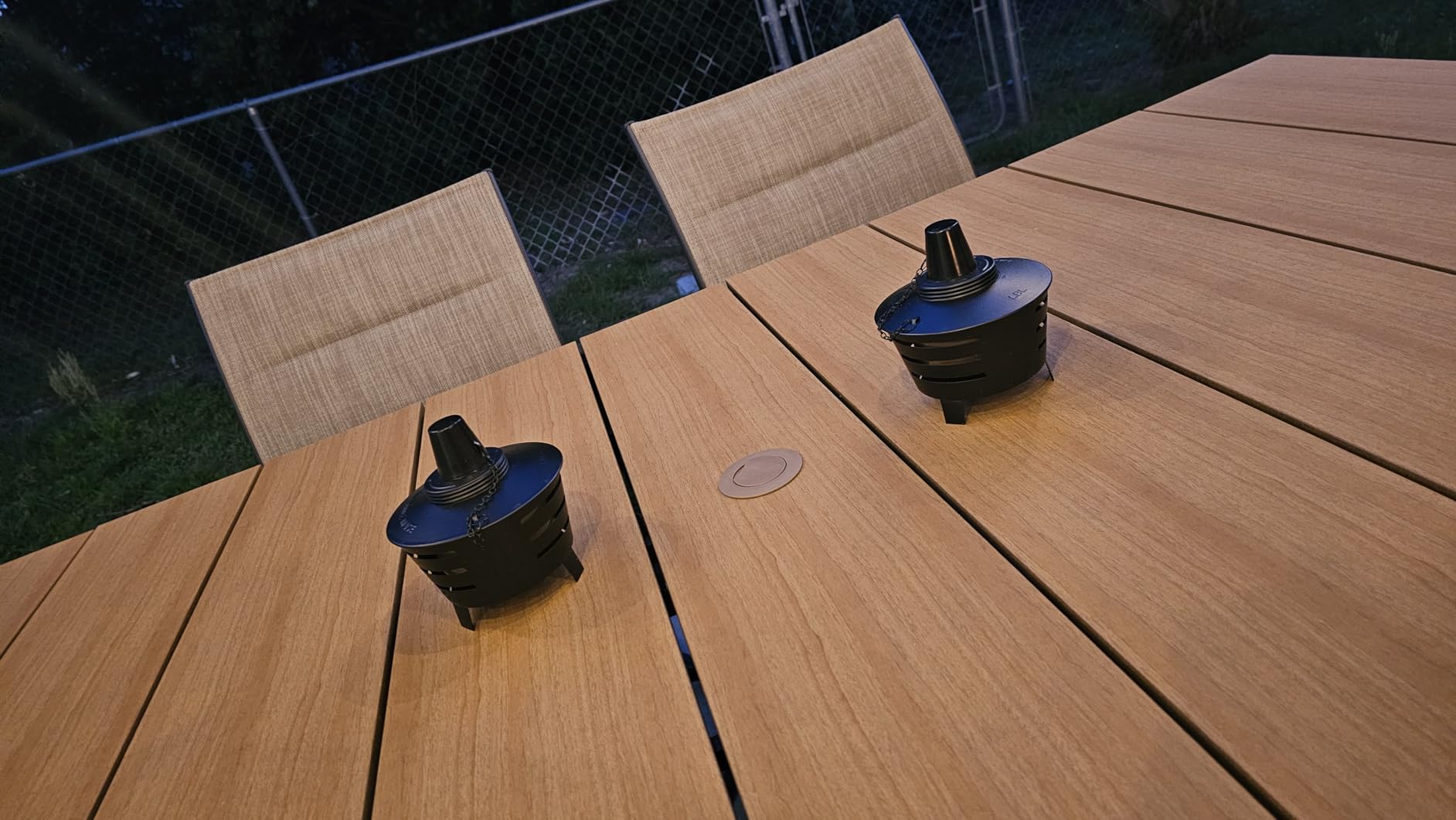 TIKI Mini Fire Pit Tabletop Torch 2-Pack, Outdoor Decorative TIKI Torch for Patio, Backyard, and Garden, Black Metal Tabletop Flame Torch customer photo 1