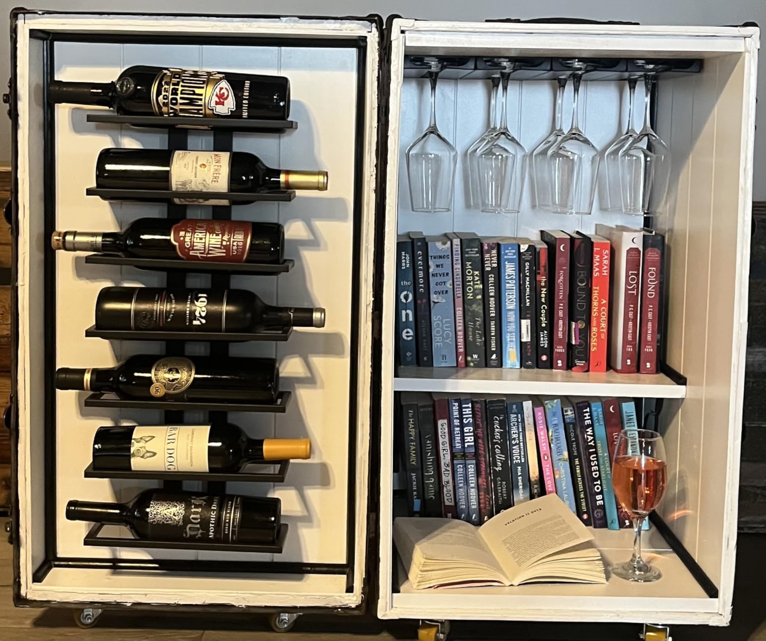 2Pcs Wine Glass Holder，Stemware Rack Plastic Punch-free Hanging Under Cabinet for Bar,Kitchen and Restaurant (black) customer photo 2
